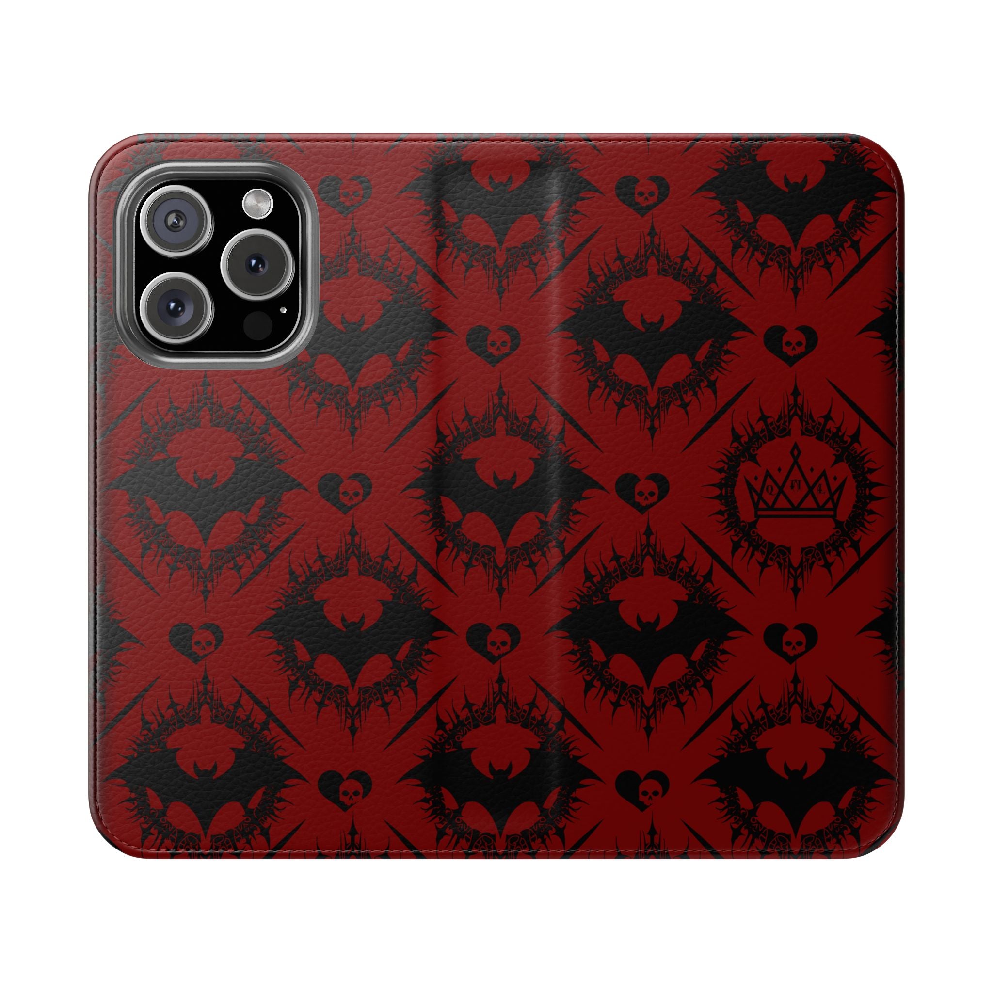 Copy of Gothic Bat Wallet Flip Case - Elegant Goth Phone Wallet - Bat Pattern Flip Case - Gothic Phone Case - Stylish Wallet Phone Case