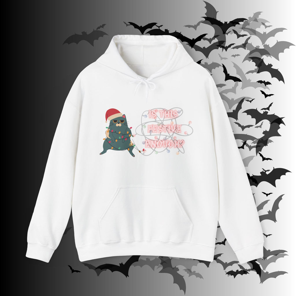 Is This Festive Enough Cat Hoodie — Grumpy Christmas Cat Pullover