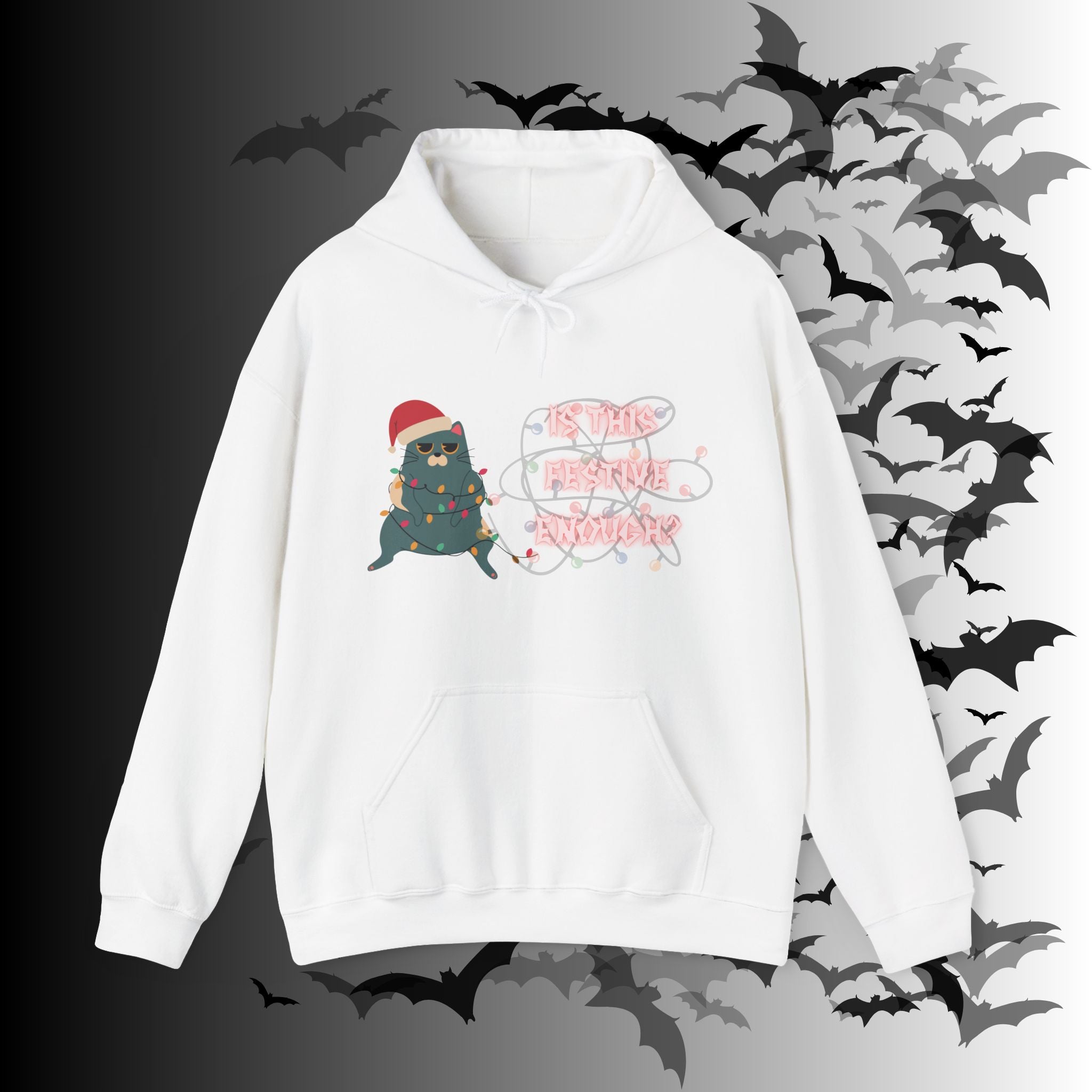 Is This Festive Enough Cat Hoodie — Grumpy Christmas Cat Pullover