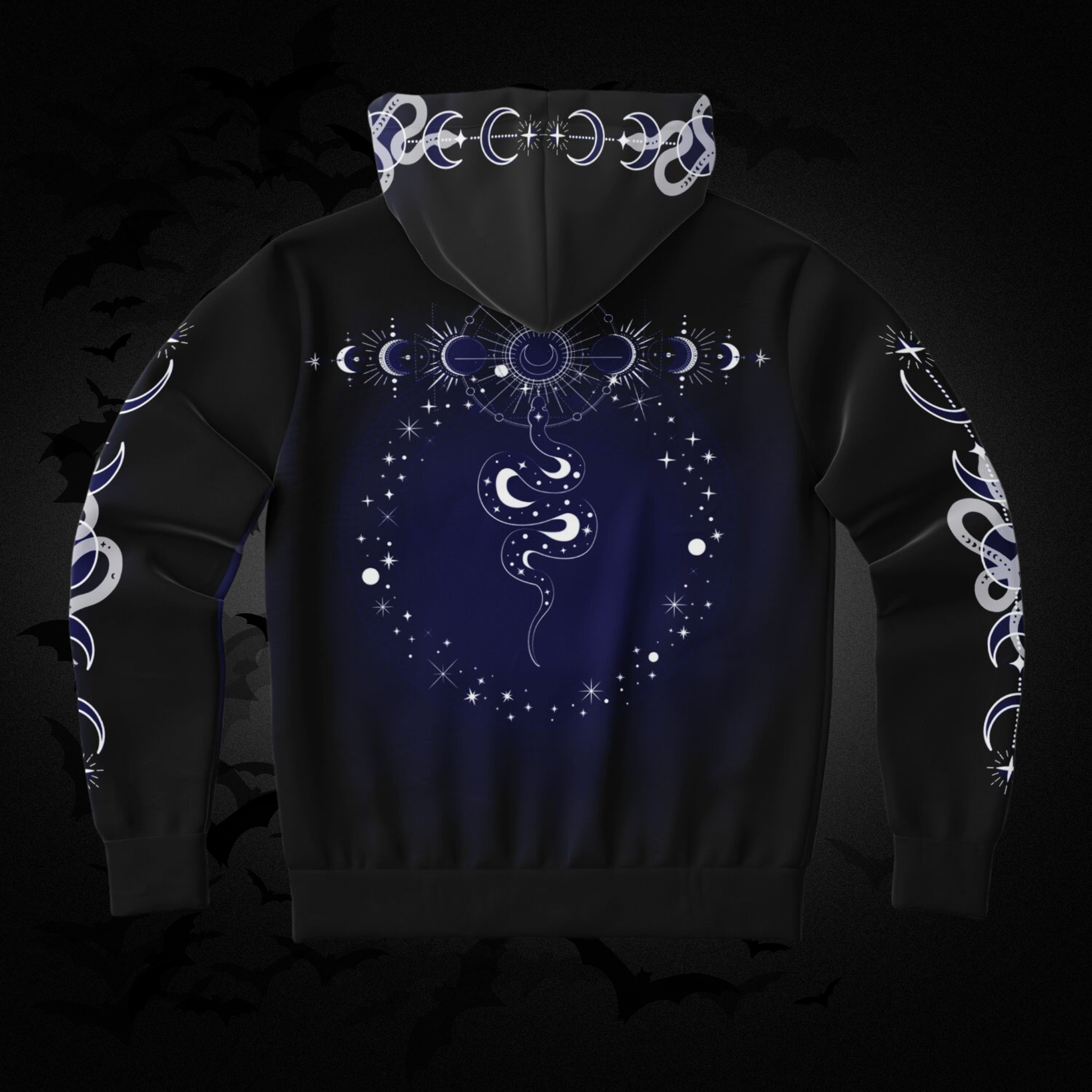 Celestial Serpent All Over Print Hoodie – Midnight Navy