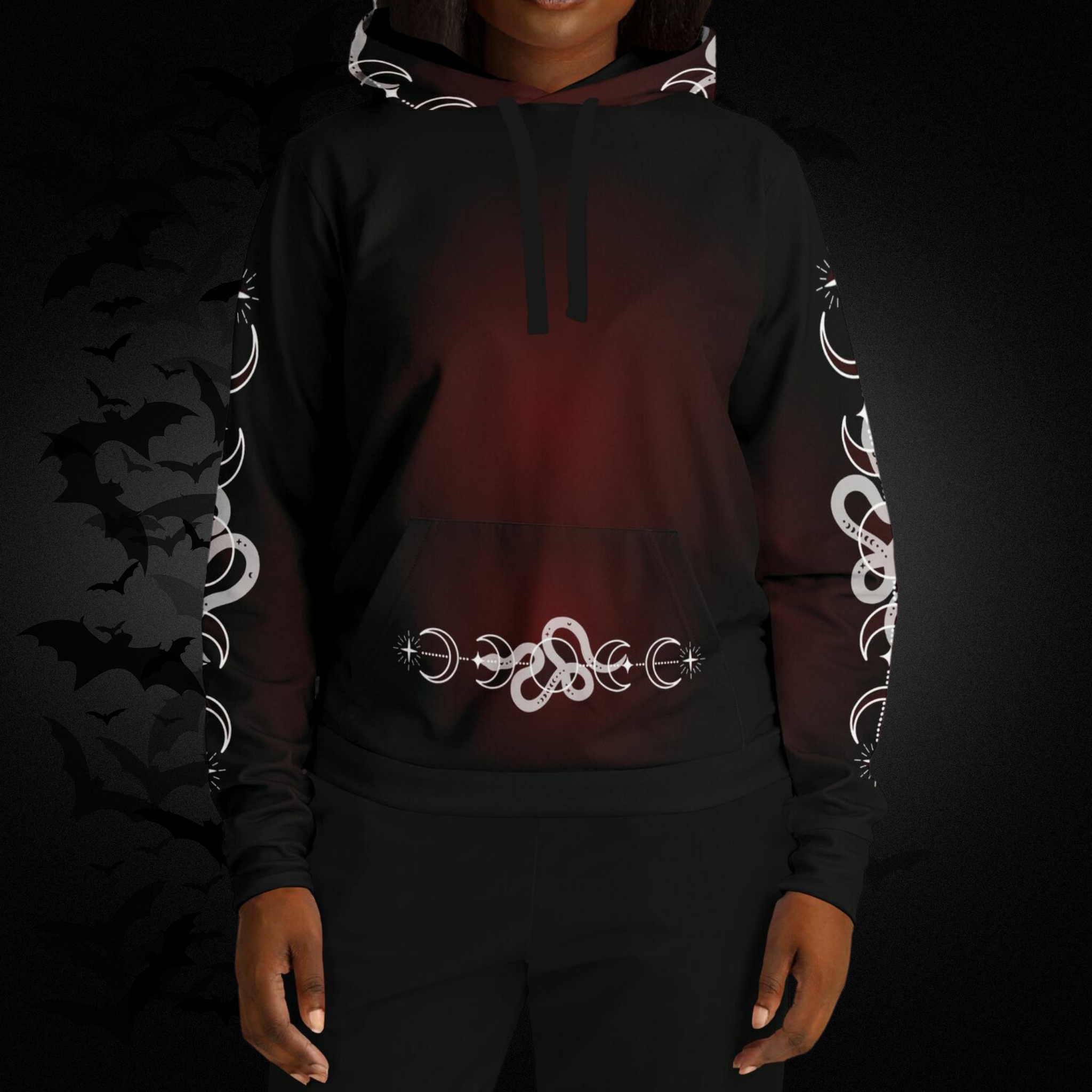 Celestial Serpent All Over Print Hoodie – Crimson