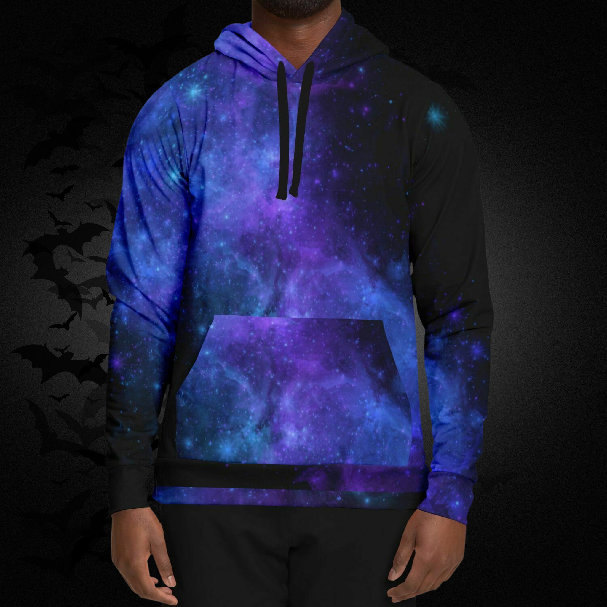 Galaxy Bat Skull All Over Print Hoodie