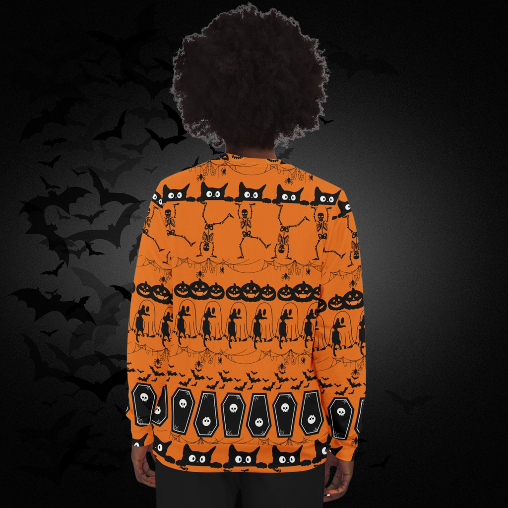 Ugly Halloween All Over Print Sweater – Orange