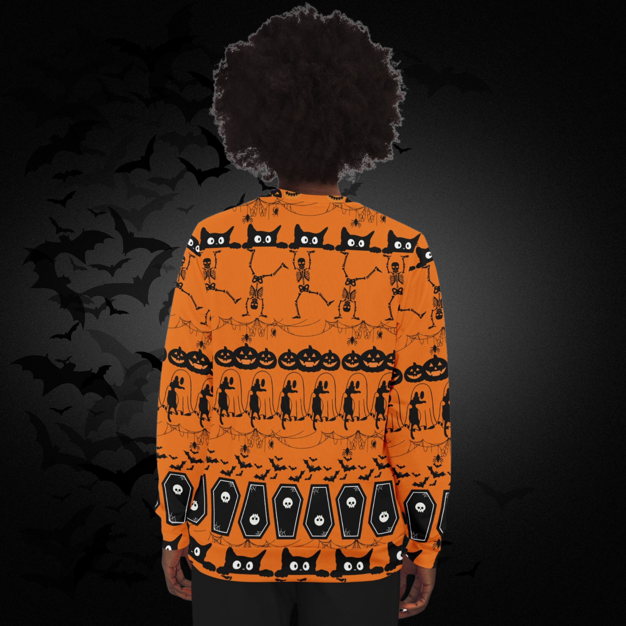 Ugly Halloween All Over Print Sweater – Orange