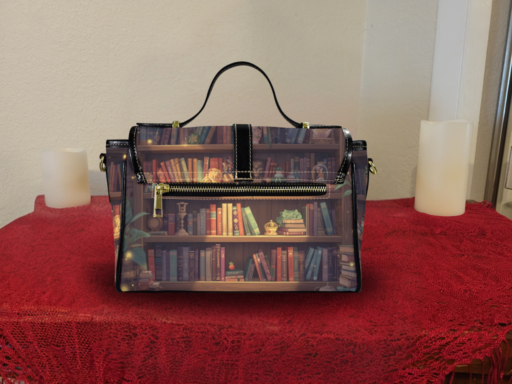 Whimsical Bookcase Crossbody Bag