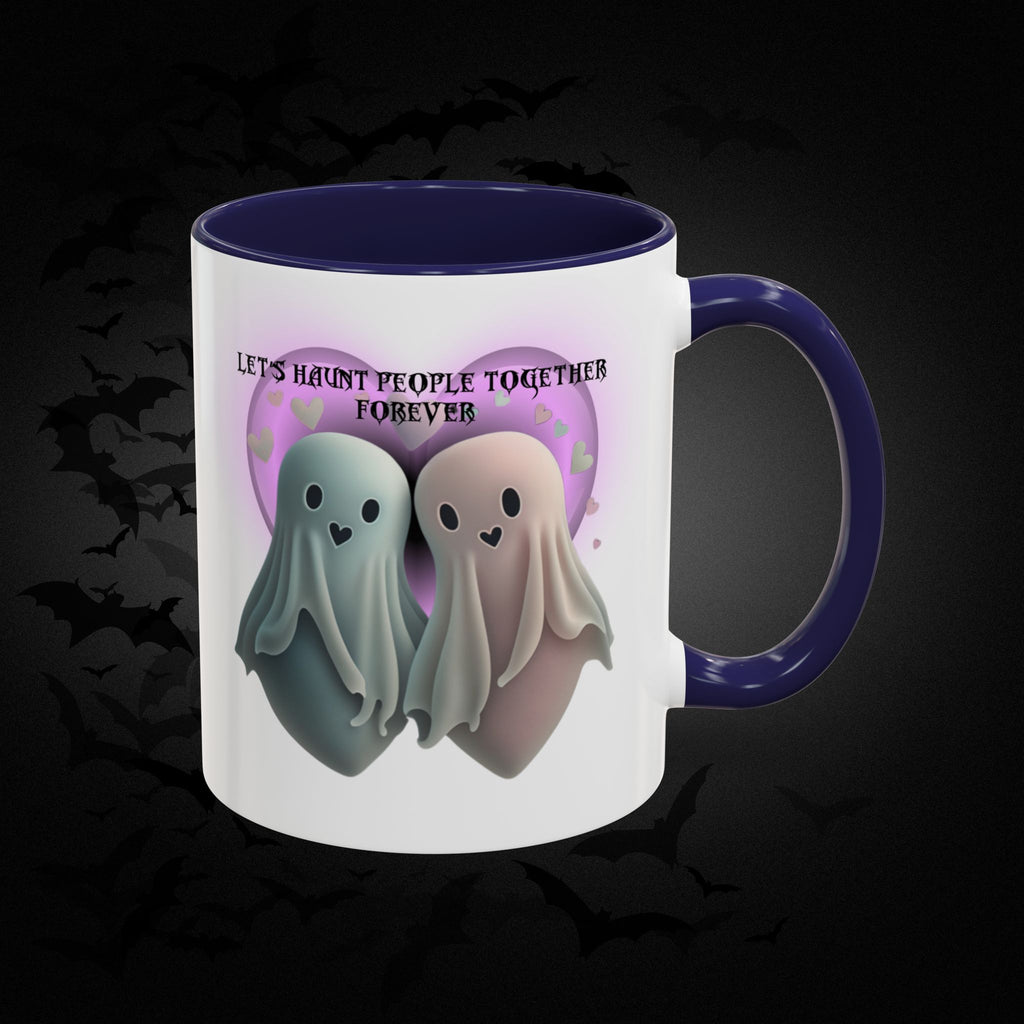 Let's Haunt People Together Forever Coffee Mug — Valloween Ghost Couple Accent Mug