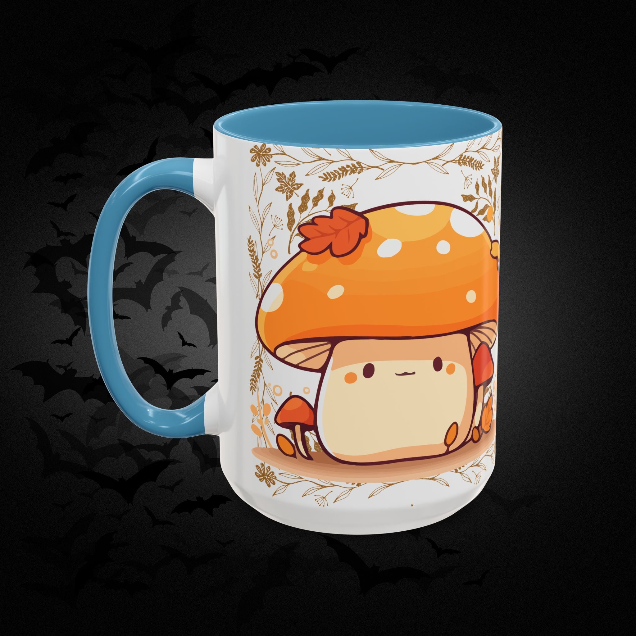 Autumn Mushroom Cute Coffee Mug — Fall Kawaii Accent Mug (11/15oz)