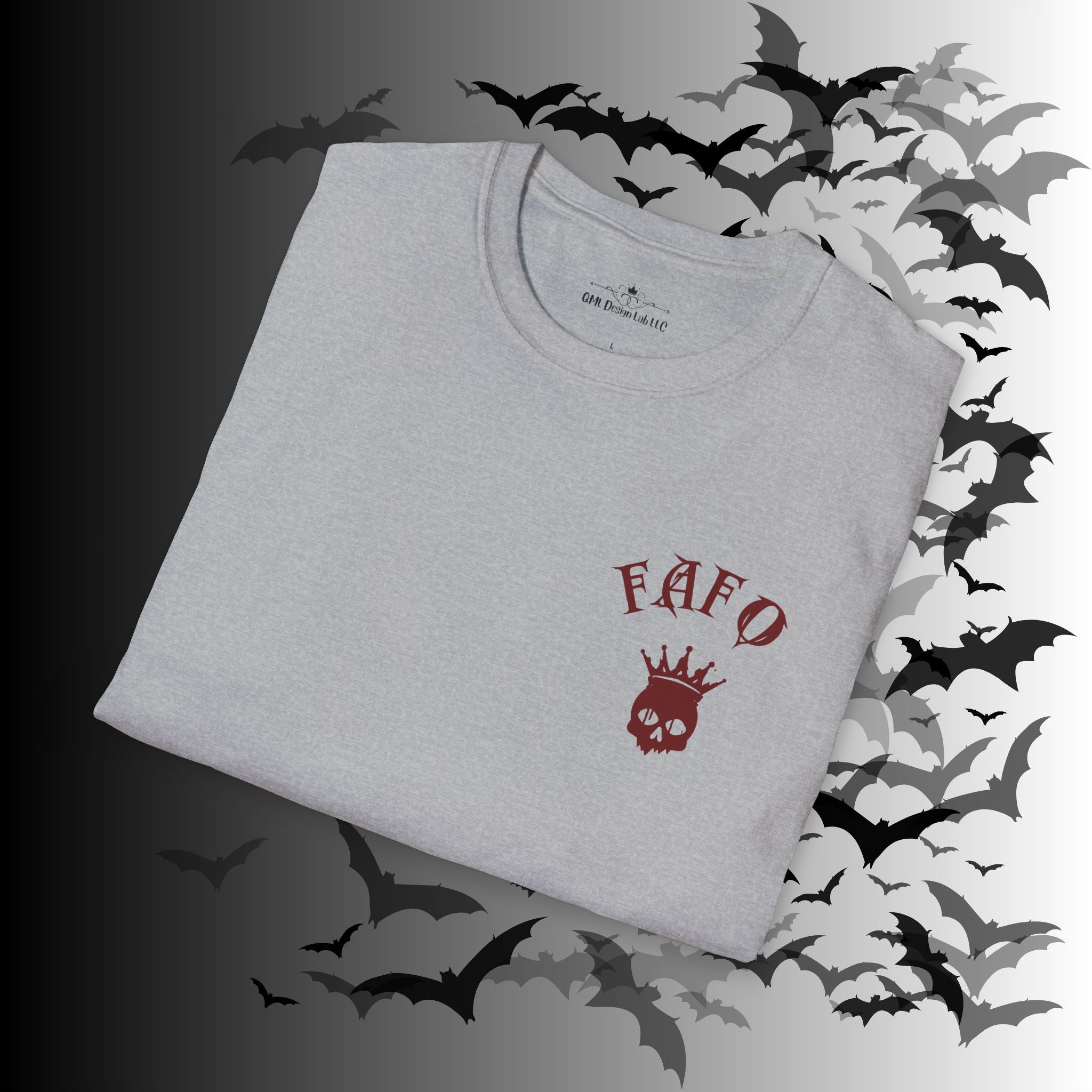 "FAFO" I Identify As A Threat T-Shirt — Gothic Humor Front & Back Print