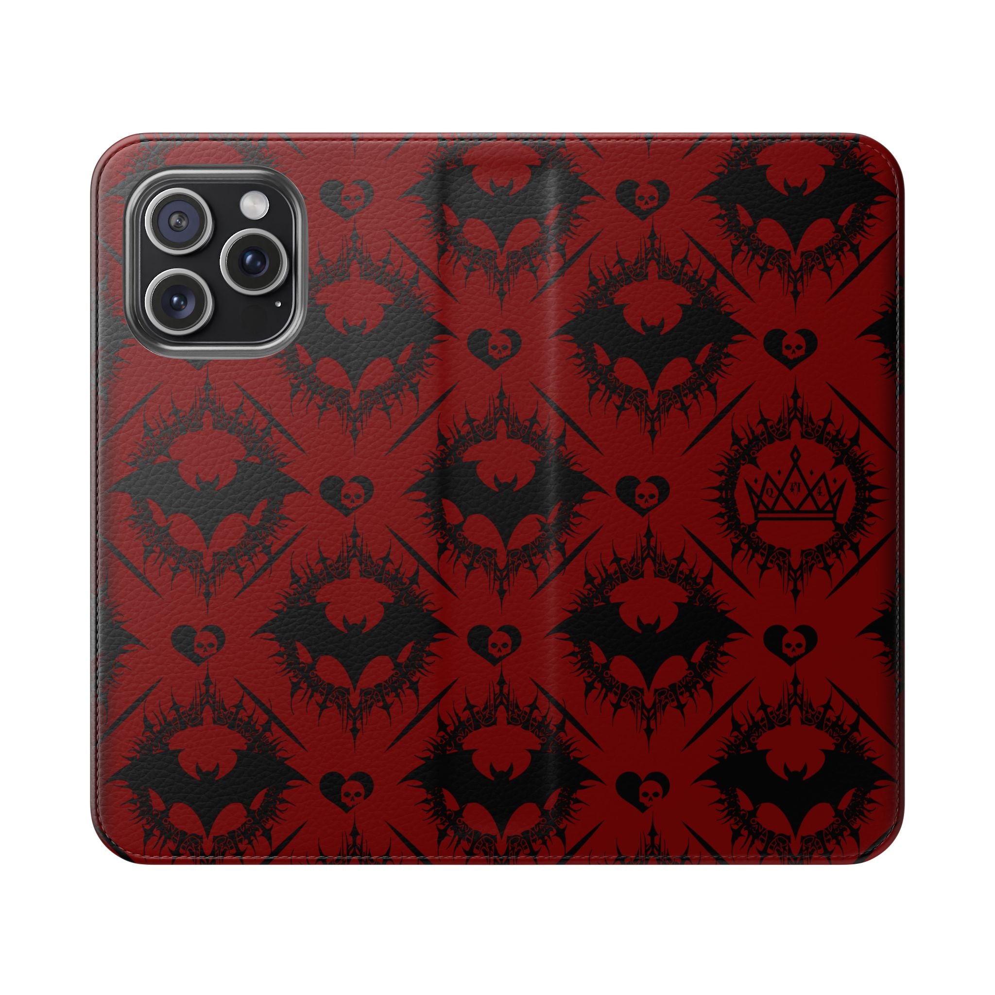 Copy of Gothic Bat Wallet Flip Case - Elegant Goth Phone Wallet - Bat Pattern Flip Case - Gothic Phone Case - Stylish Wallet Phone Case