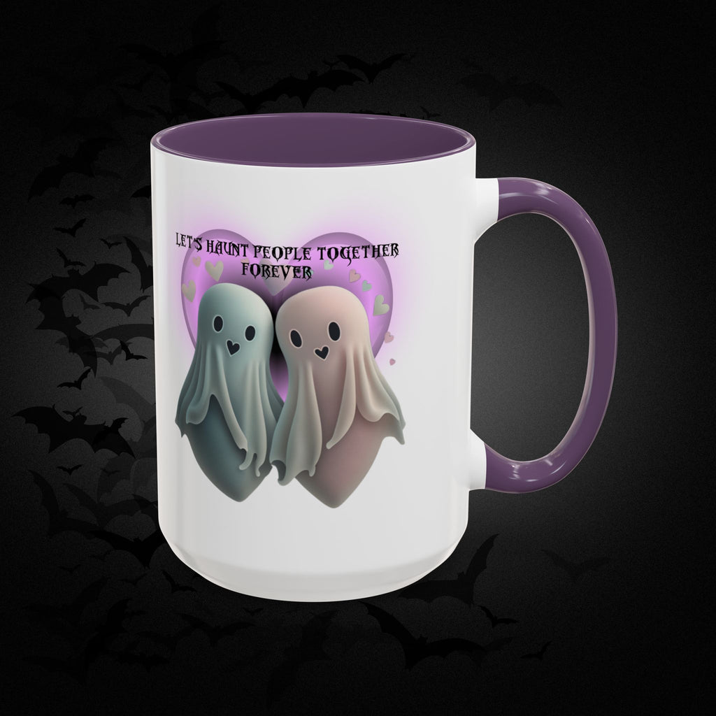 Let's Haunt People Together Forever Coffee Mug — Valloween Ghost Couple Accent Mug