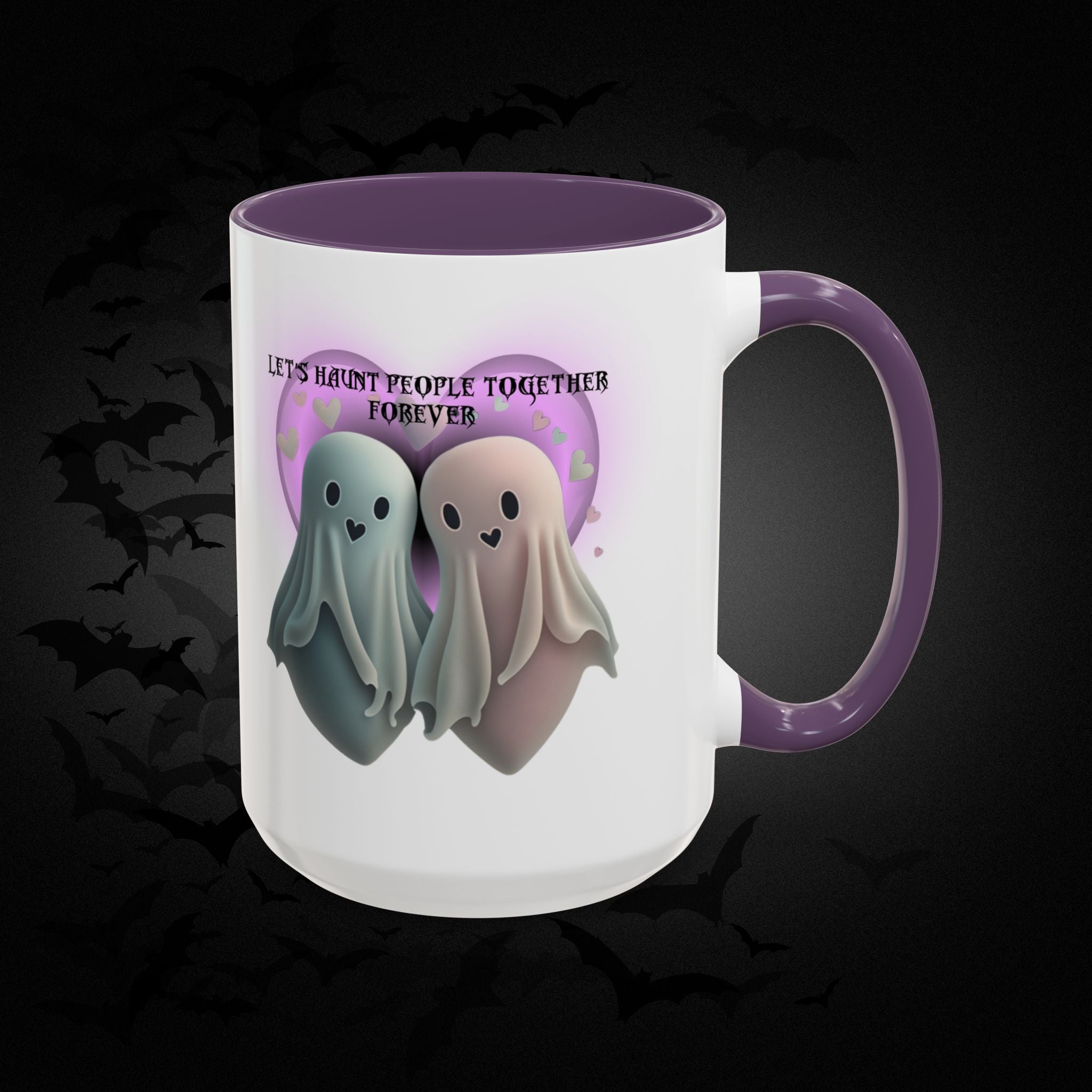 Let's Haunt People Together Forever Coffee Mug — Valloween Ghost Couple Accent Mug