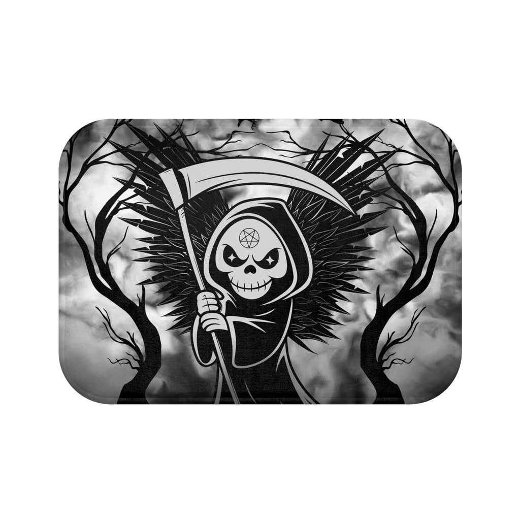 Gothic Grim Reaper Bath Mat — Dark Macabre Bathroom Decor