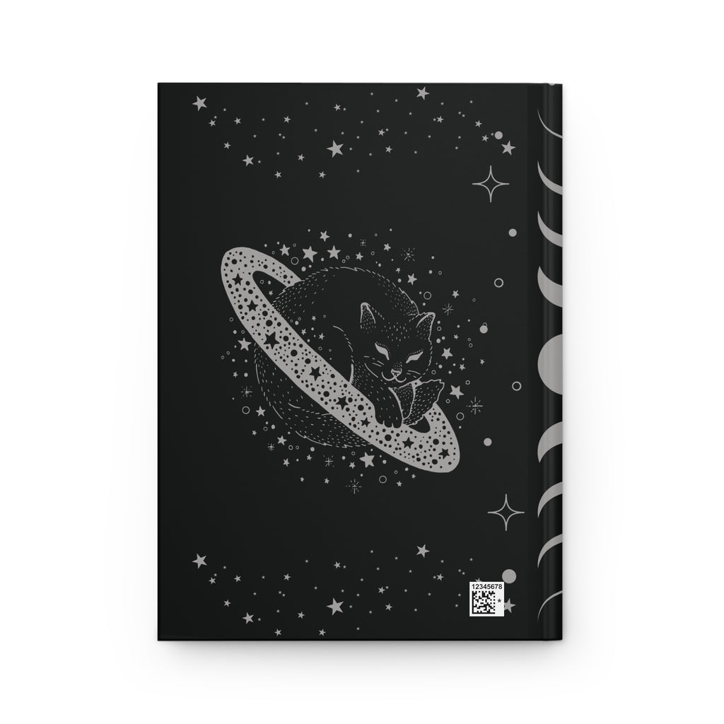 Celestial Galaxy Cat Journal — Dark Witchy Hardcover Spell Book