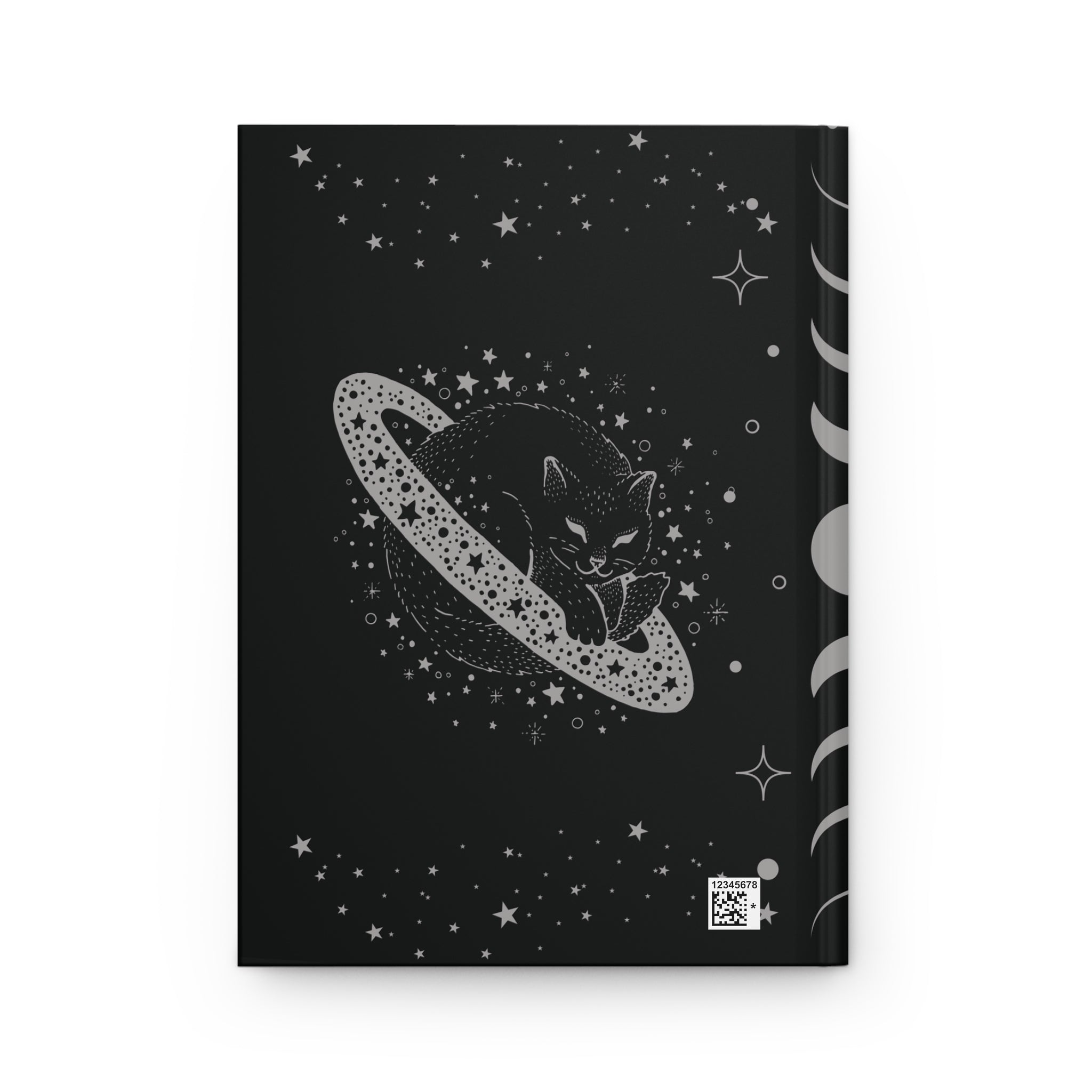 Celestial Galaxy Cat Journal — Dark Witchy Hardcover Spell Book