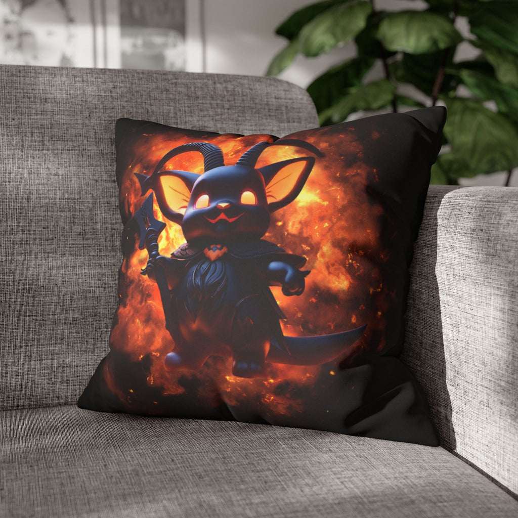 Cute Baphomet Throw Pillow — Gothic Occult Dark Home Decor