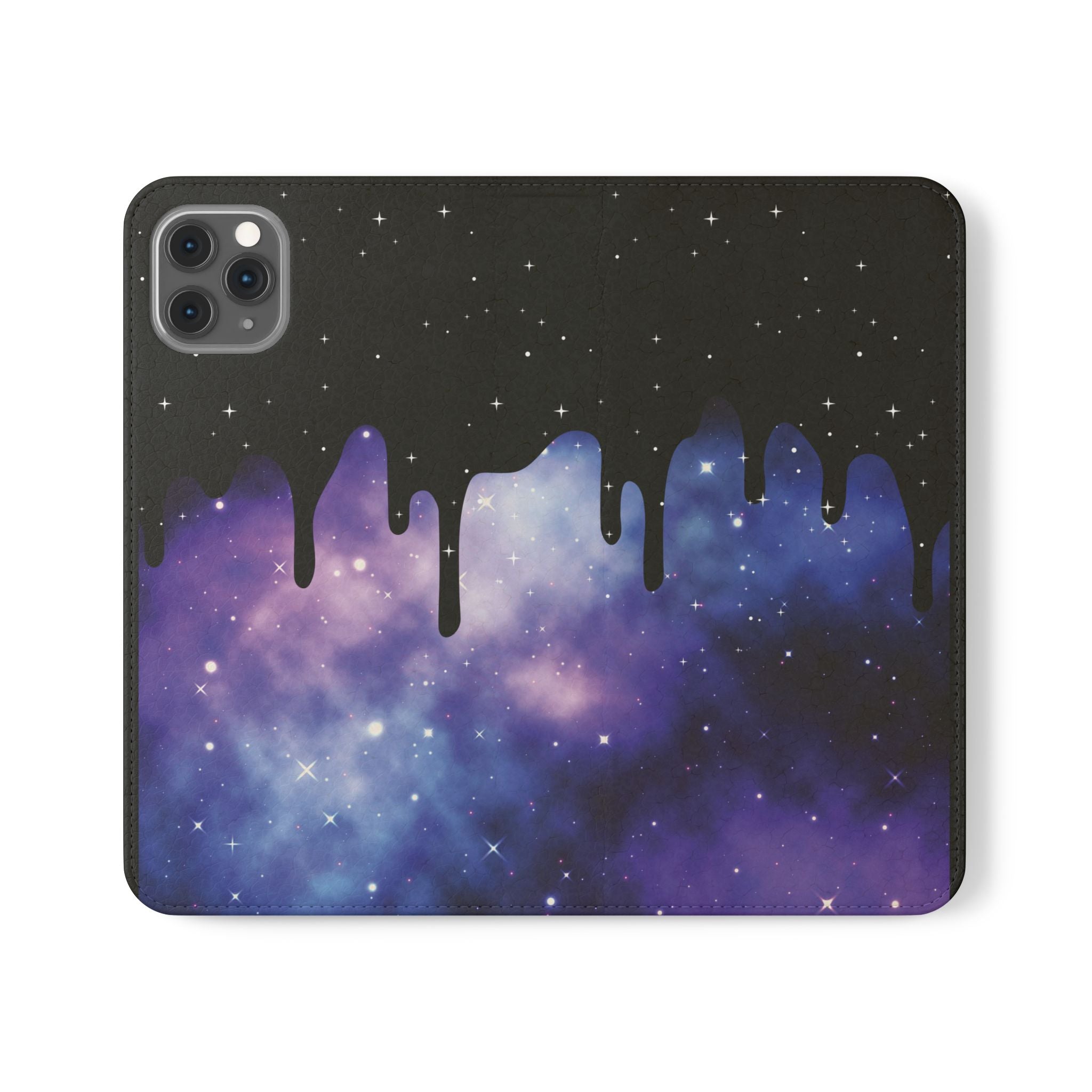Pastel Goth Drippy Galaxy Flip Wallet Phone Case - Wallet Case for Samsung and iPhone - Gothic Style Wallet Phone Cases