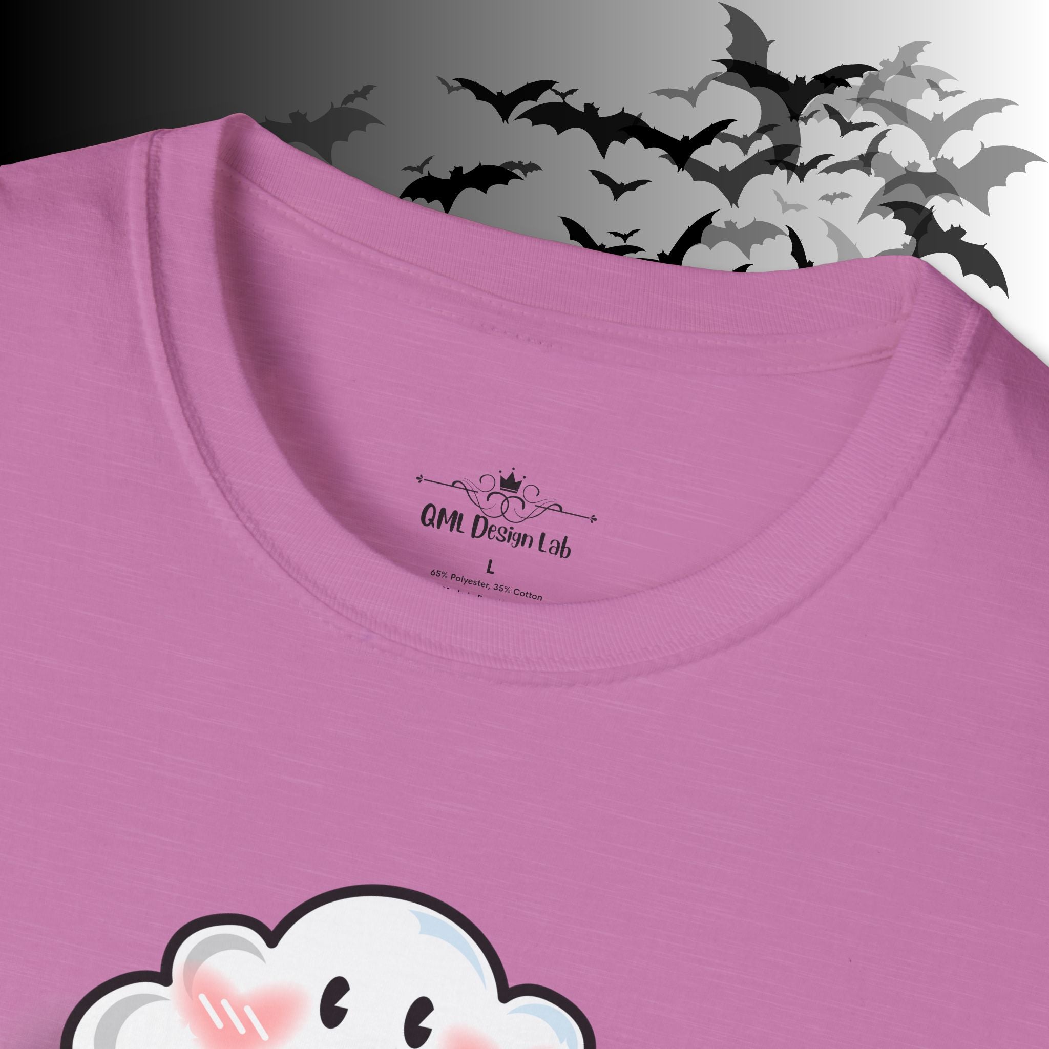 Rainbow Vomit Cloud Bat T-Shirt — Kawaii Goth Pride Unisex Tee