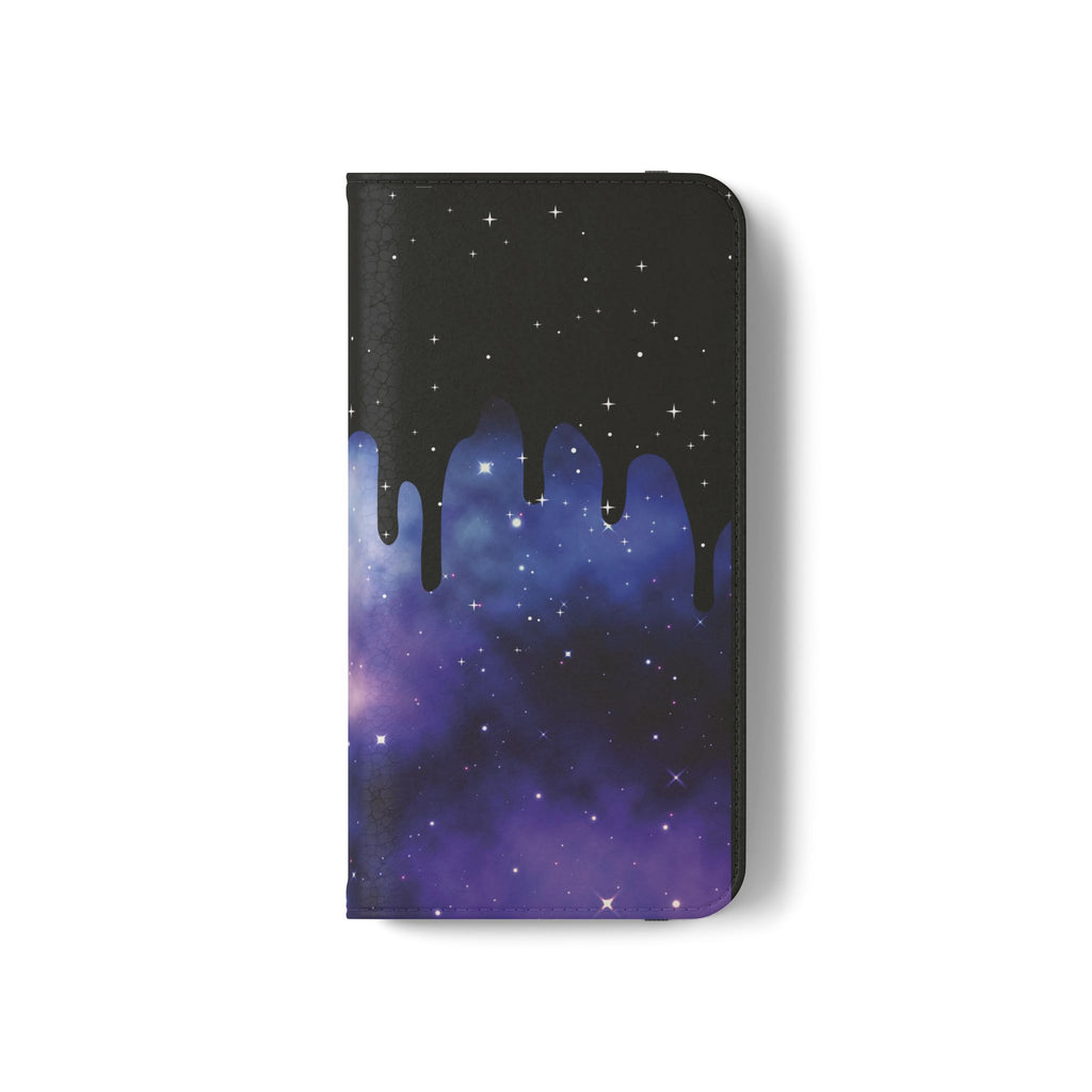 Pastel Goth Drippy Galaxy Flip Wallet Phone Case - Wallet Case for Samsung and iPhone - Gothic Style Wallet Phone Cases