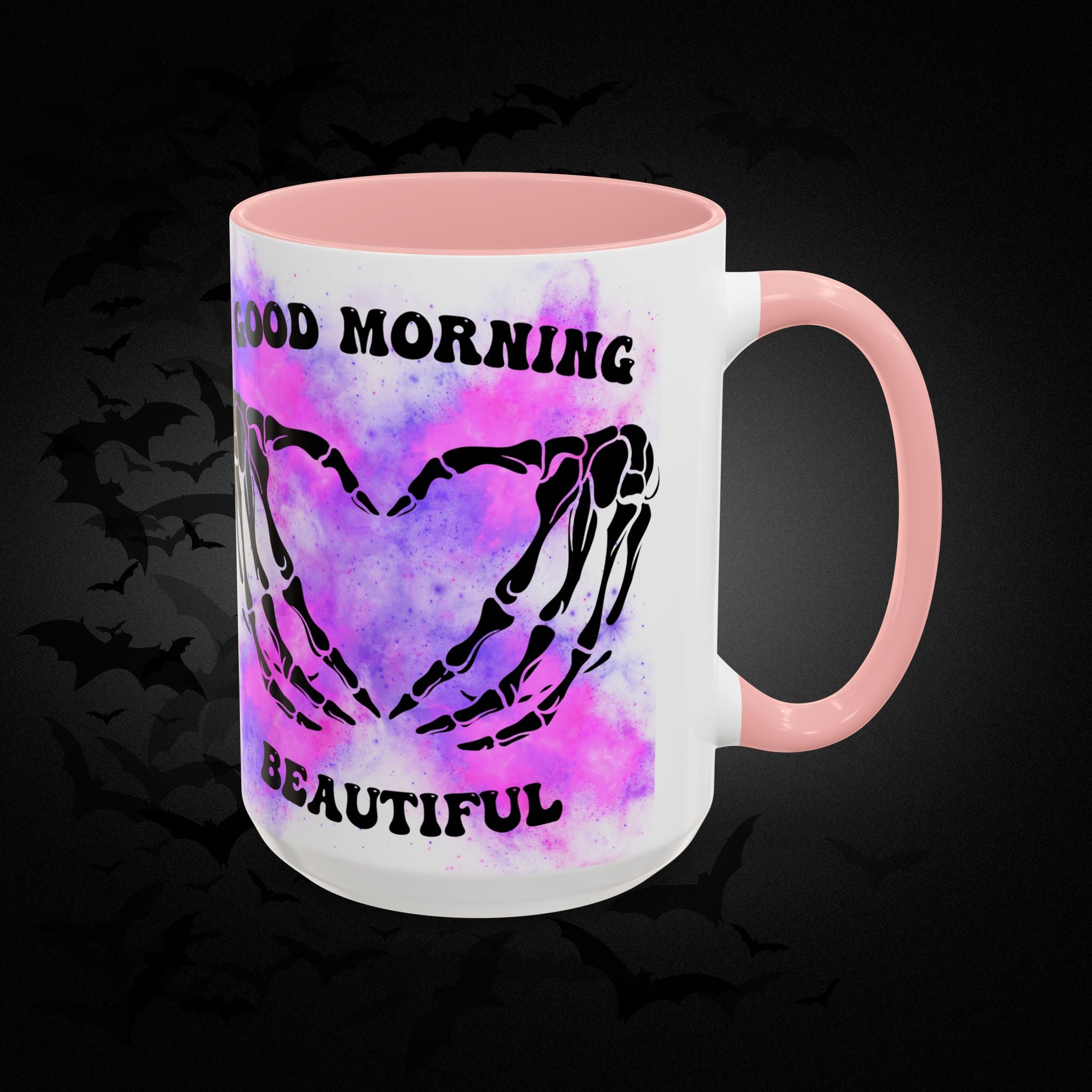Good Morning Beautiful Fuck Off Skeleton Hands Accent Coffee Mug