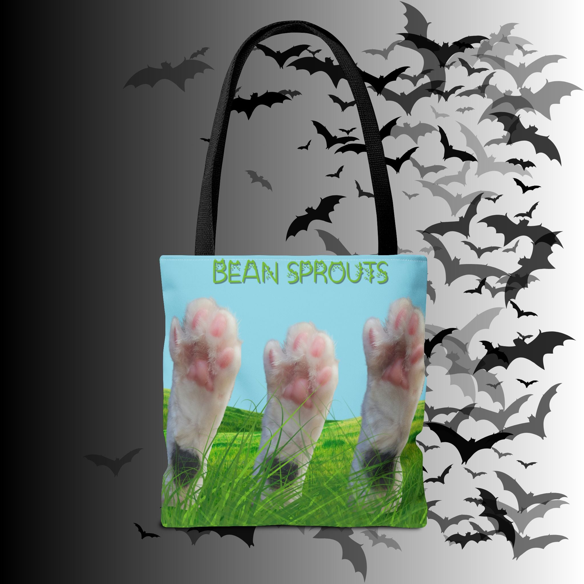 "Bean Sprouts" Cat Paws Tote Bag — Funny Cat Lover Gift