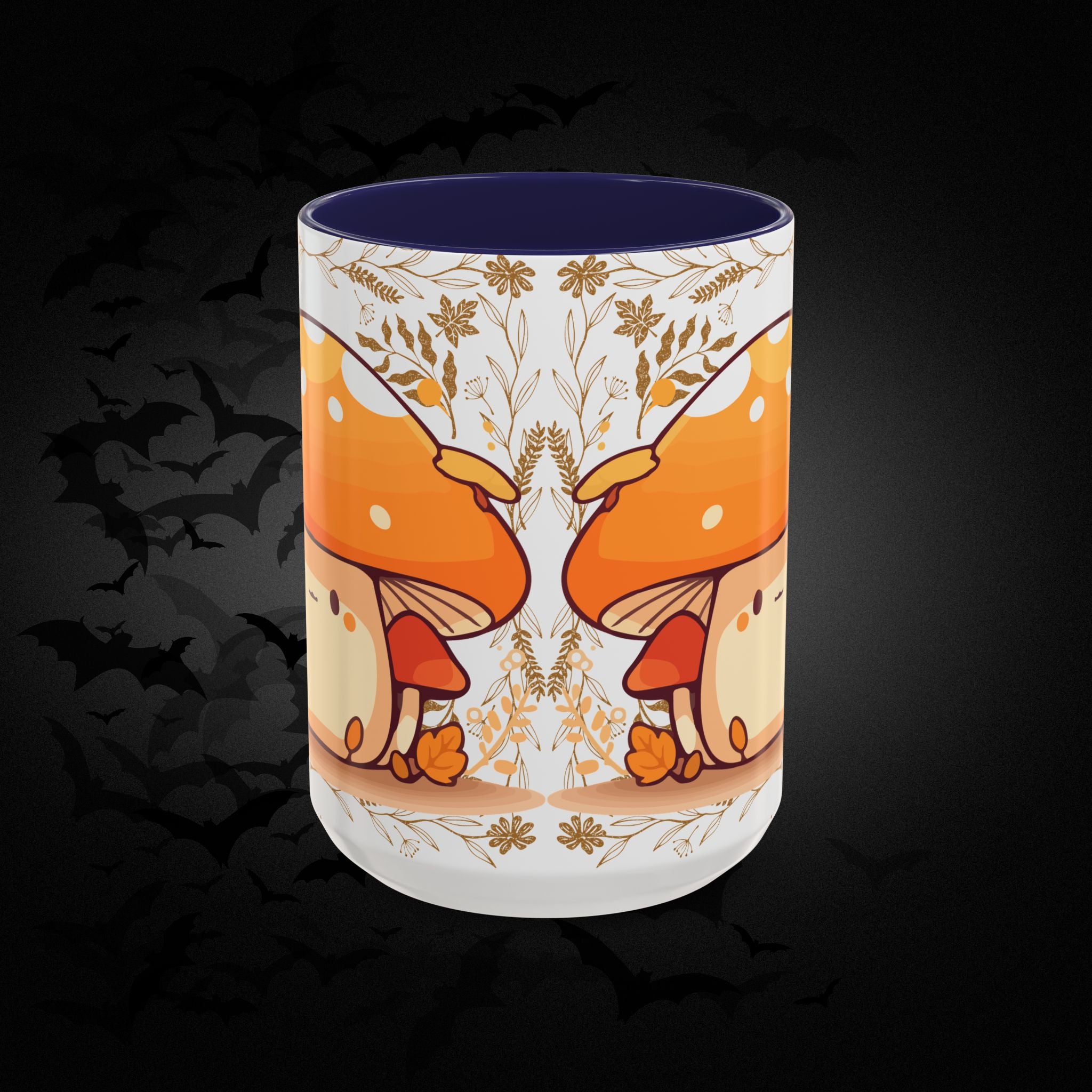 Autumn Mushroom Cute Coffee Mug — Fall Kawaii Accent Mug (11/15oz)