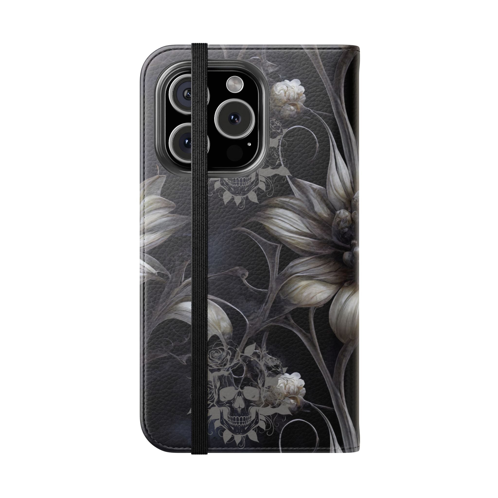 Goth Botanical Flip Wallet Case for iPhone and Samsung Galaxy Phones