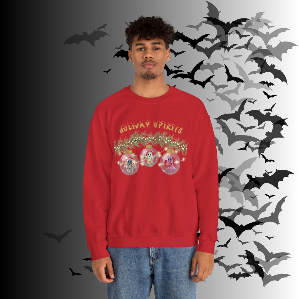 Holiday Spirits Crewneck Sweatshirt — Ghost Christmas Ornament Gothmas
