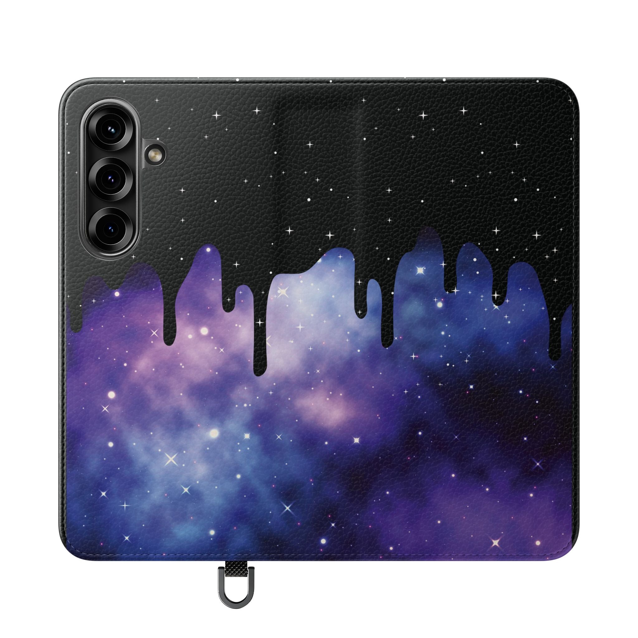 Pastel Goth Drippy Galaxy Flip Wallet Phone Case - Wallet Case for Samsung and iPhone - Gothic Style Wallet Phone Cases
