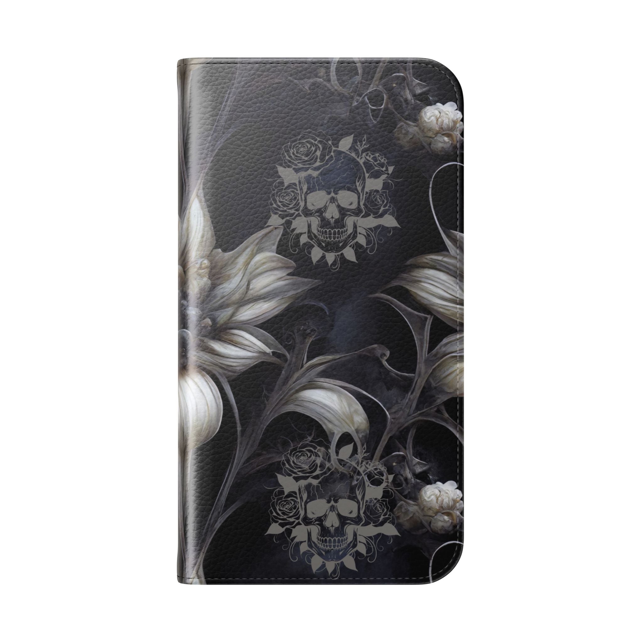 Goth Botanical Flip Wallet Case for iPhone and Samsung Galaxy Phones