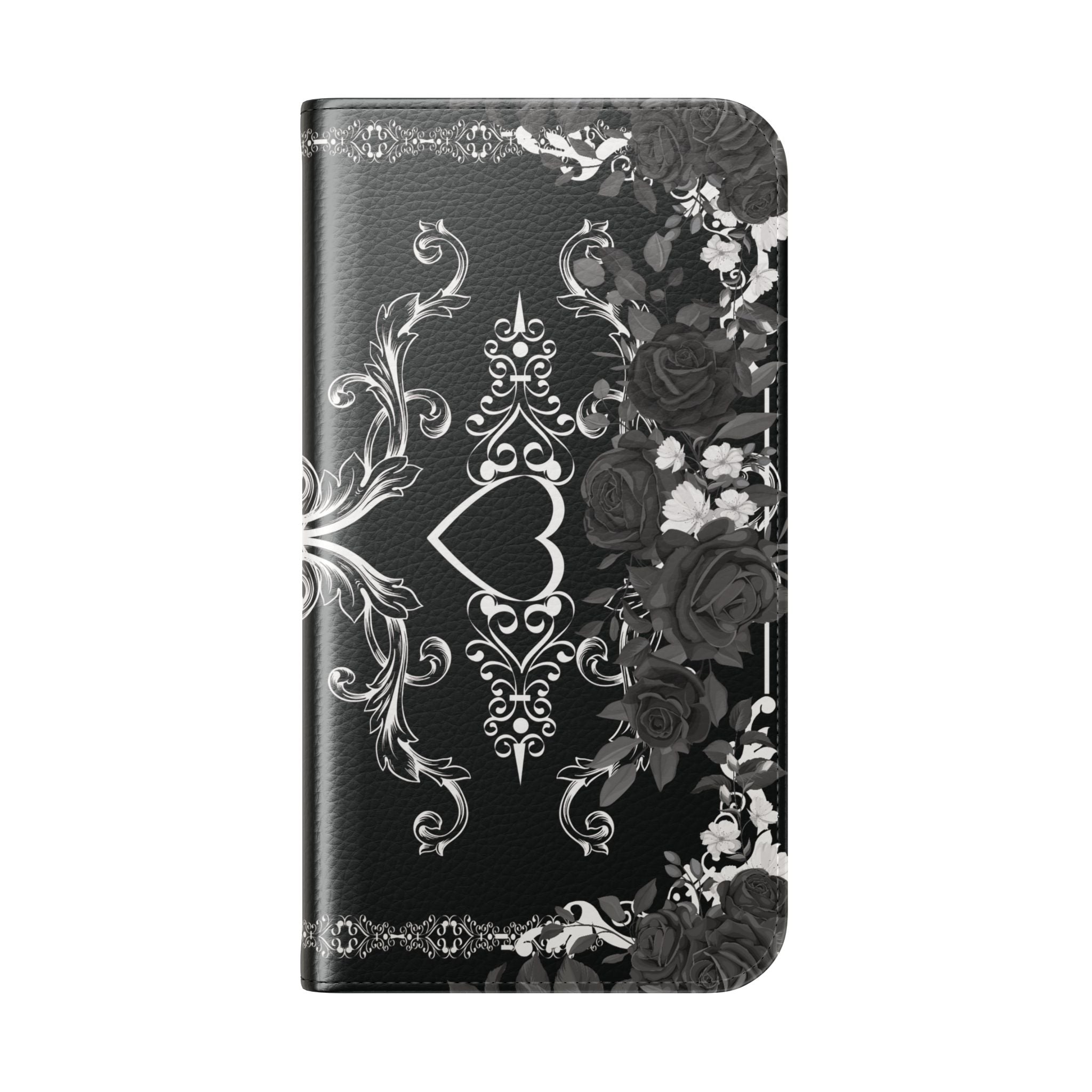 Romantic Goth Wallet Flip Case - Goth Botanical Phone Case