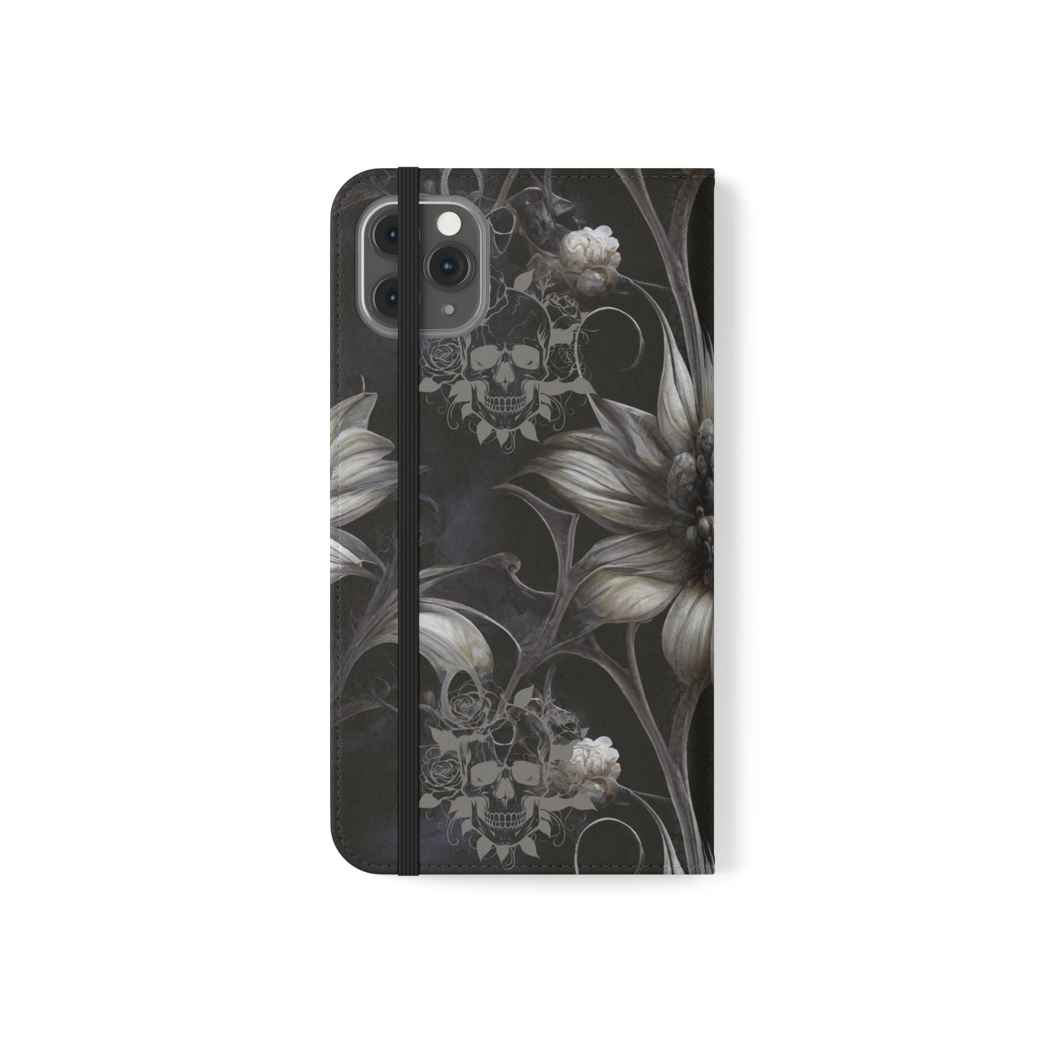 Goth Botanical Flip Wallet Case for iPhone and Samsung Galaxy Phones