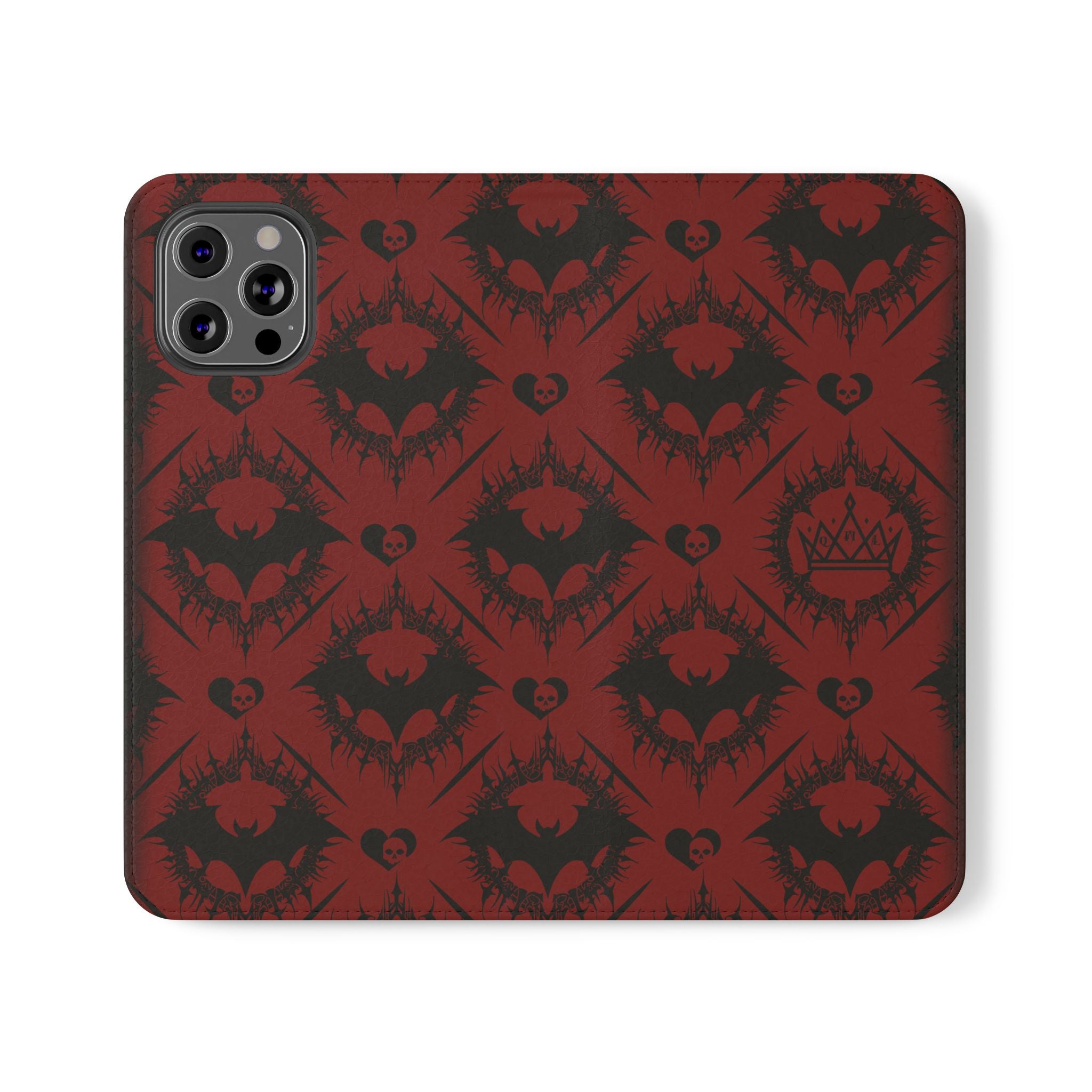 Copy of Gothic Bat Wallet Flip Case - Elegant Goth Phone Wallet - Bat Pattern Flip Case - Gothic Phone Case - Stylish Wallet Phone Case