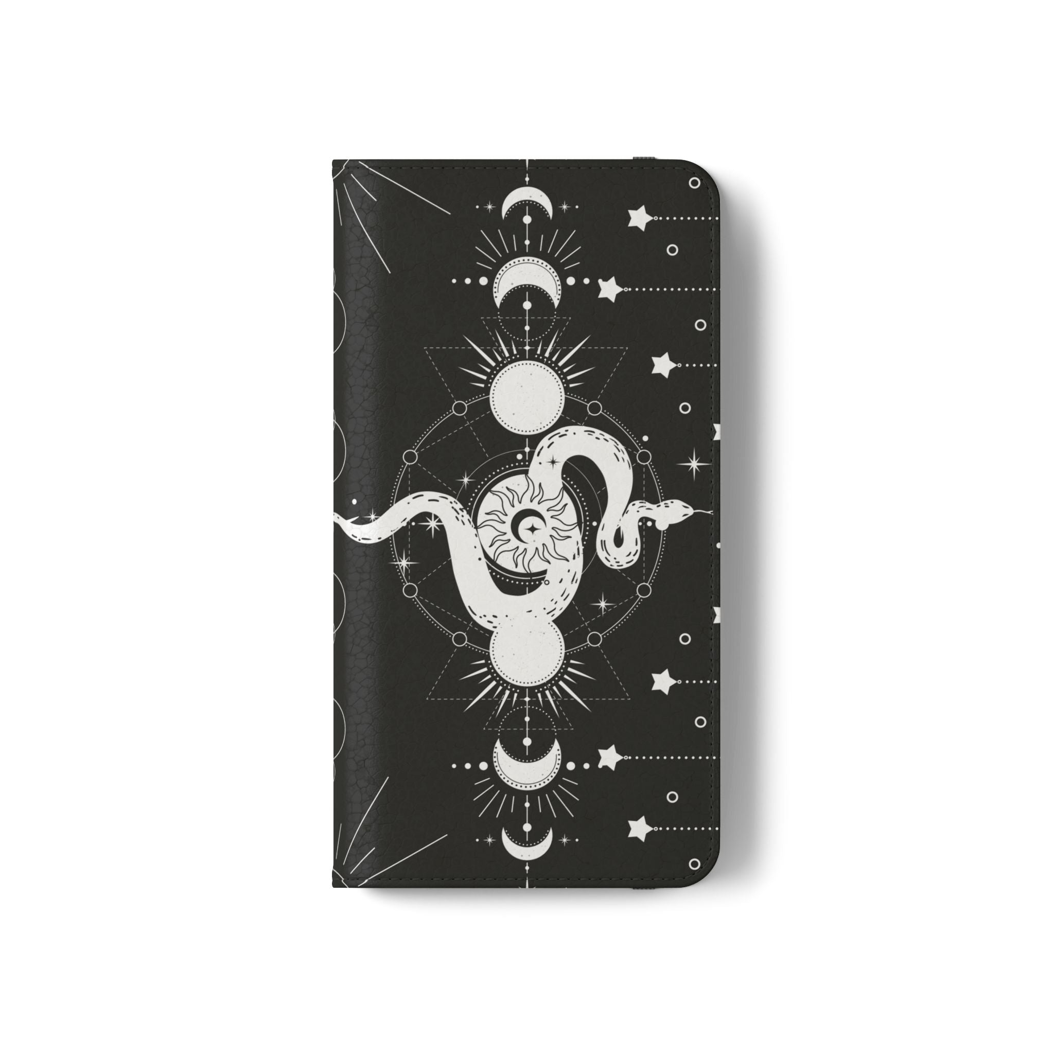 Gothic Style Celestial Snake Moon Phases Wallet Flip PhoneCase - Celestial Style Phone Case for iPhone and Samsung - Moon Phases Wallet Case
