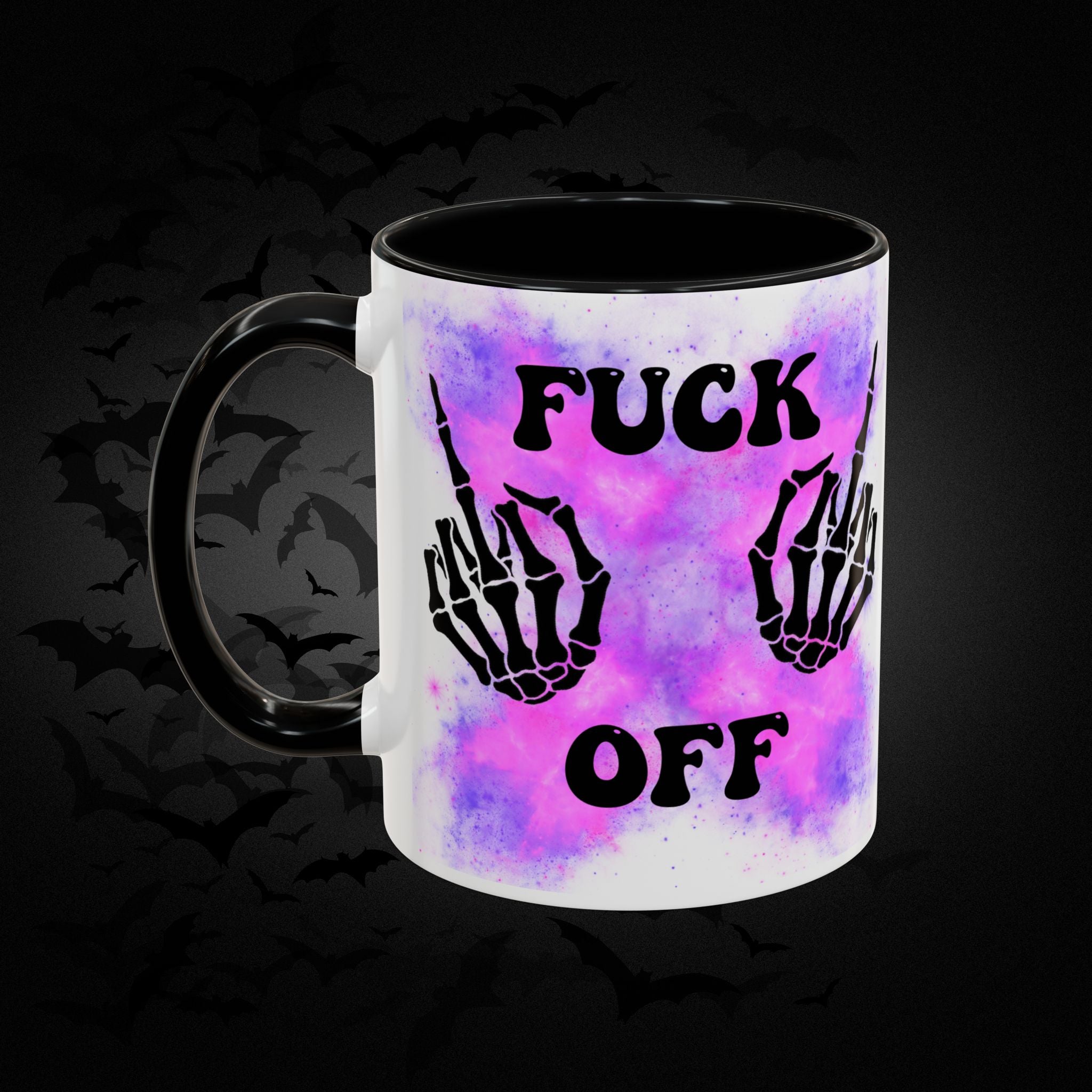 Good Morning Beautiful Fuck Off Skeleton Hands Accent Coffee Mug