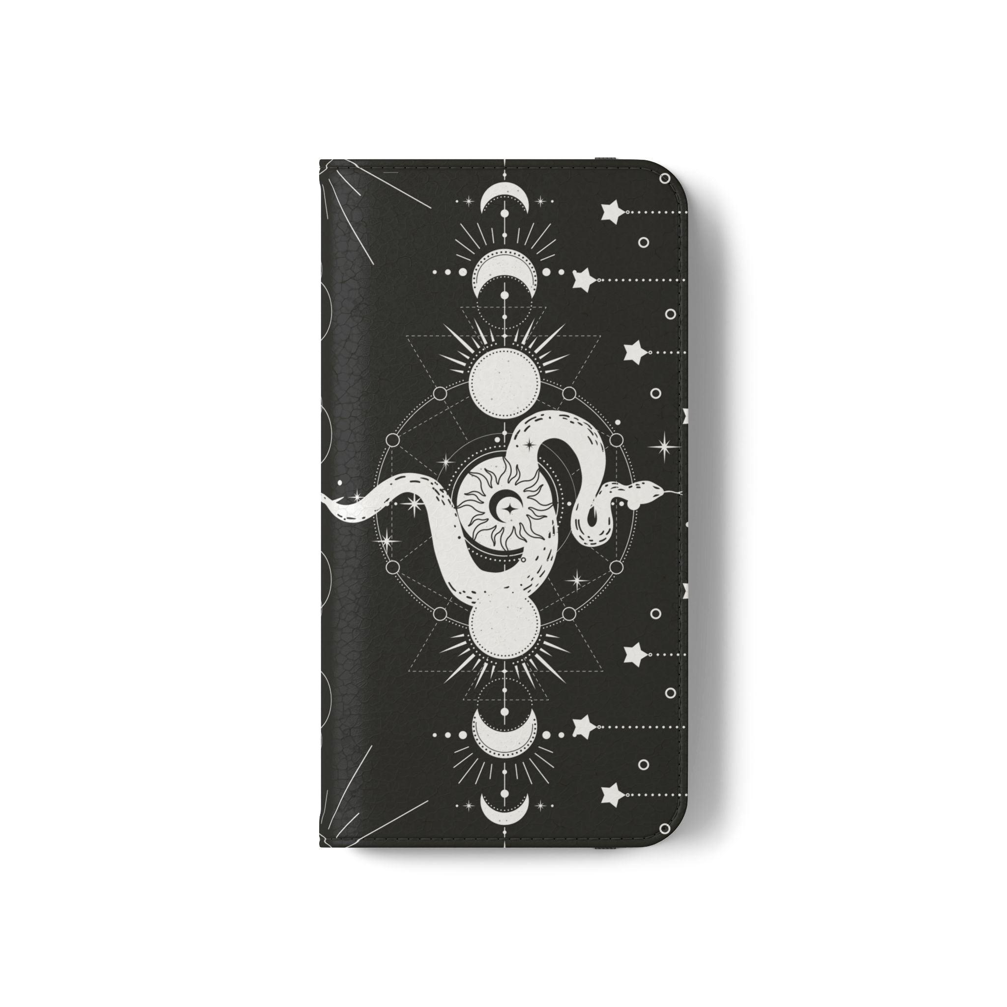 Gothic Style Celestial Snake Moon Phases Wallet Flip PhoneCase - Celestial Style Phone Case for iPhone and Samsung - Moon Phases Wallet Case