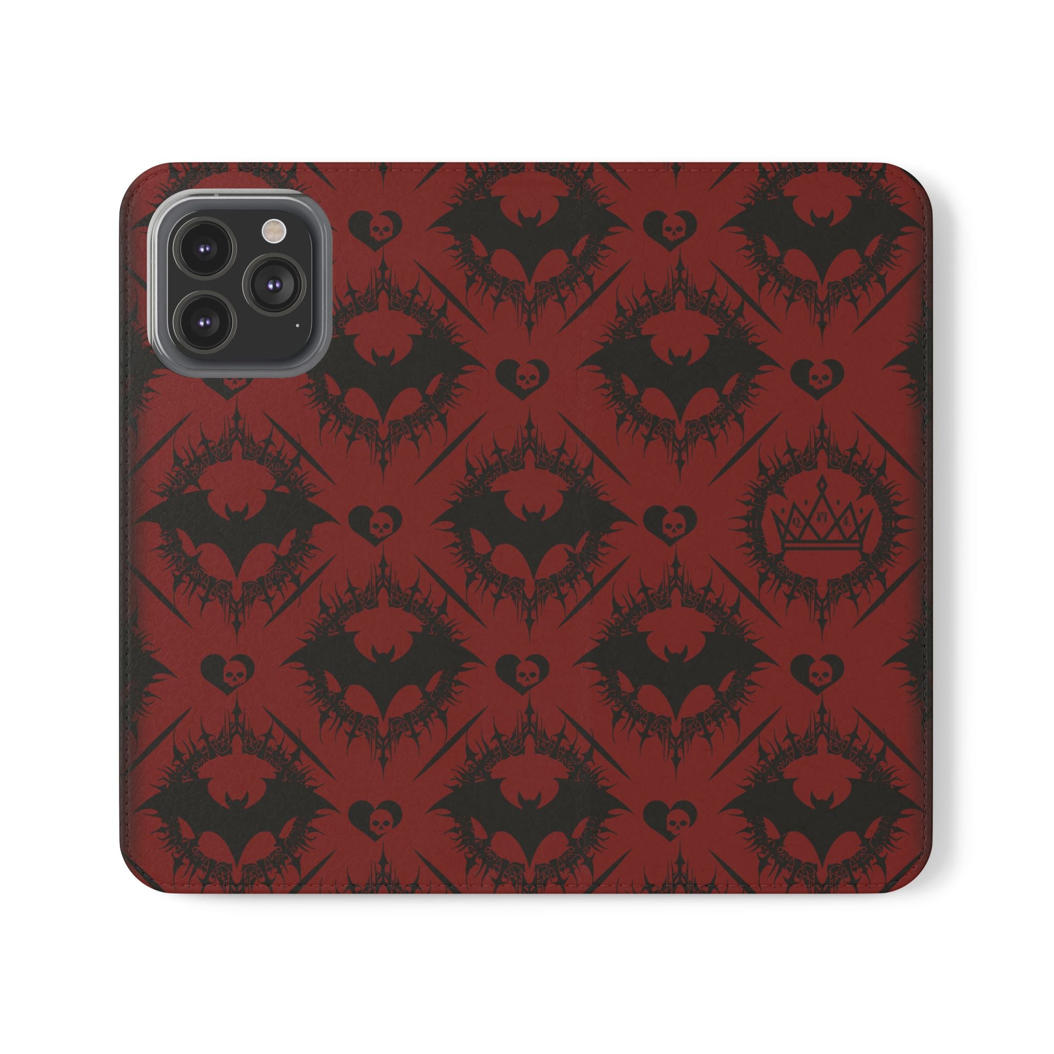 Copy of Gothic Bat Wallet Flip Case - Elegant Goth Phone Wallet - Bat Pattern Flip Case - Gothic Phone Case - Stylish Wallet Phone Case