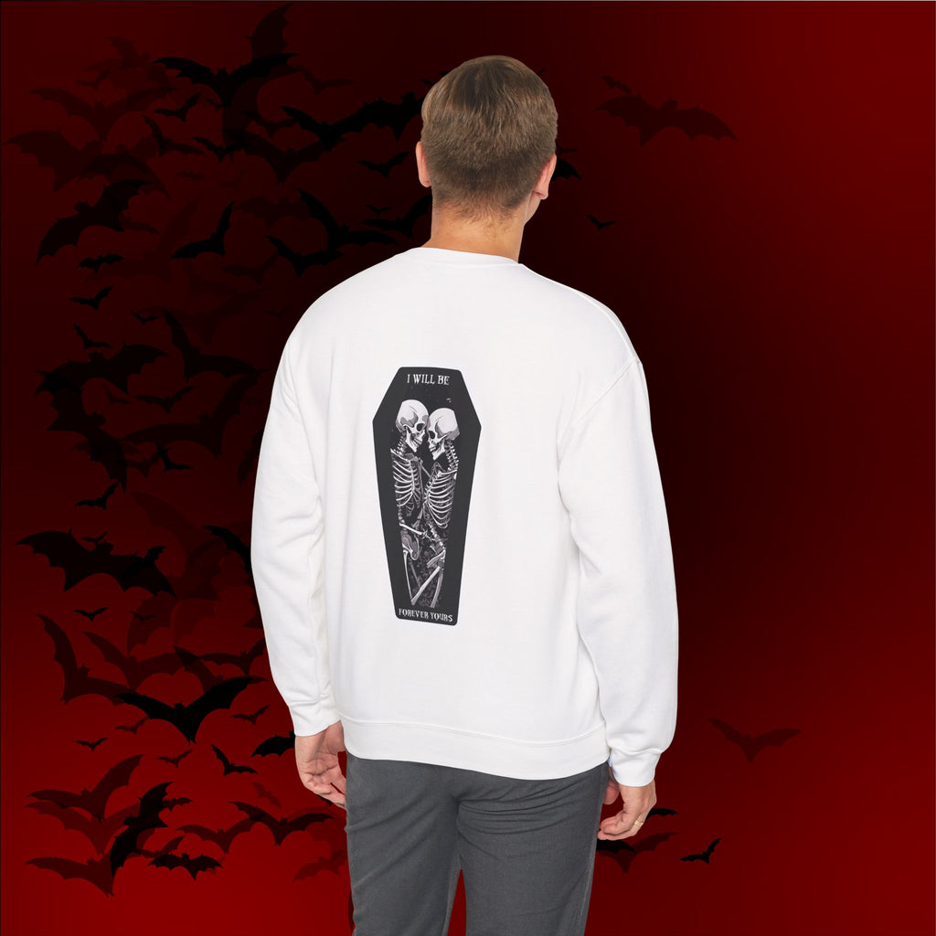 Gothic Valloween Skeleton Love Crewneck Sweatshirt — Dark Romance Couples Valentine's Day