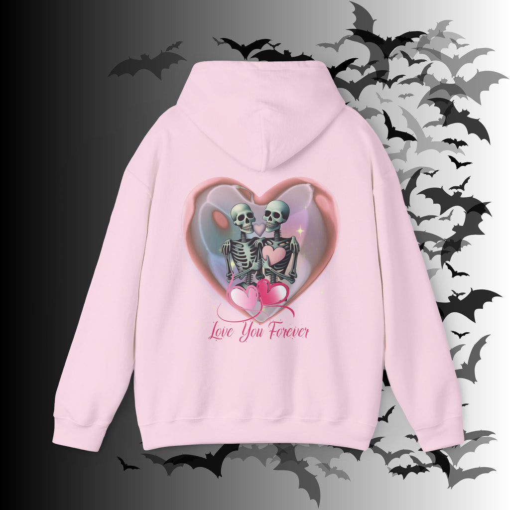 Love You Forever Skeleton Hoodie — Gothic Valentine's Couples Pullover