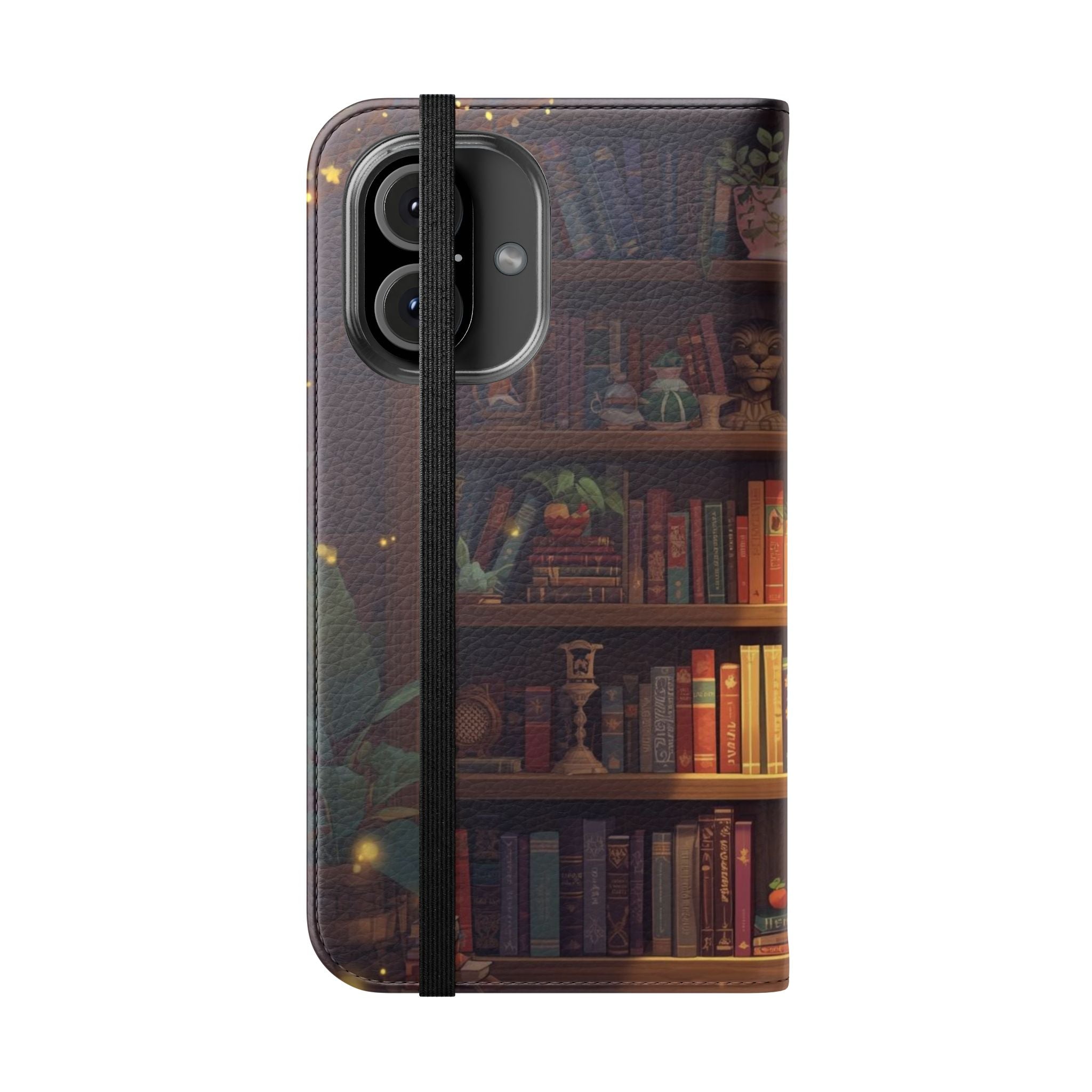 Whimsigoth Bookcase Wallet Flip Case - Romantasy Reader Phone Wallet - Book Pattern Flip Case - Bookish Phone Case