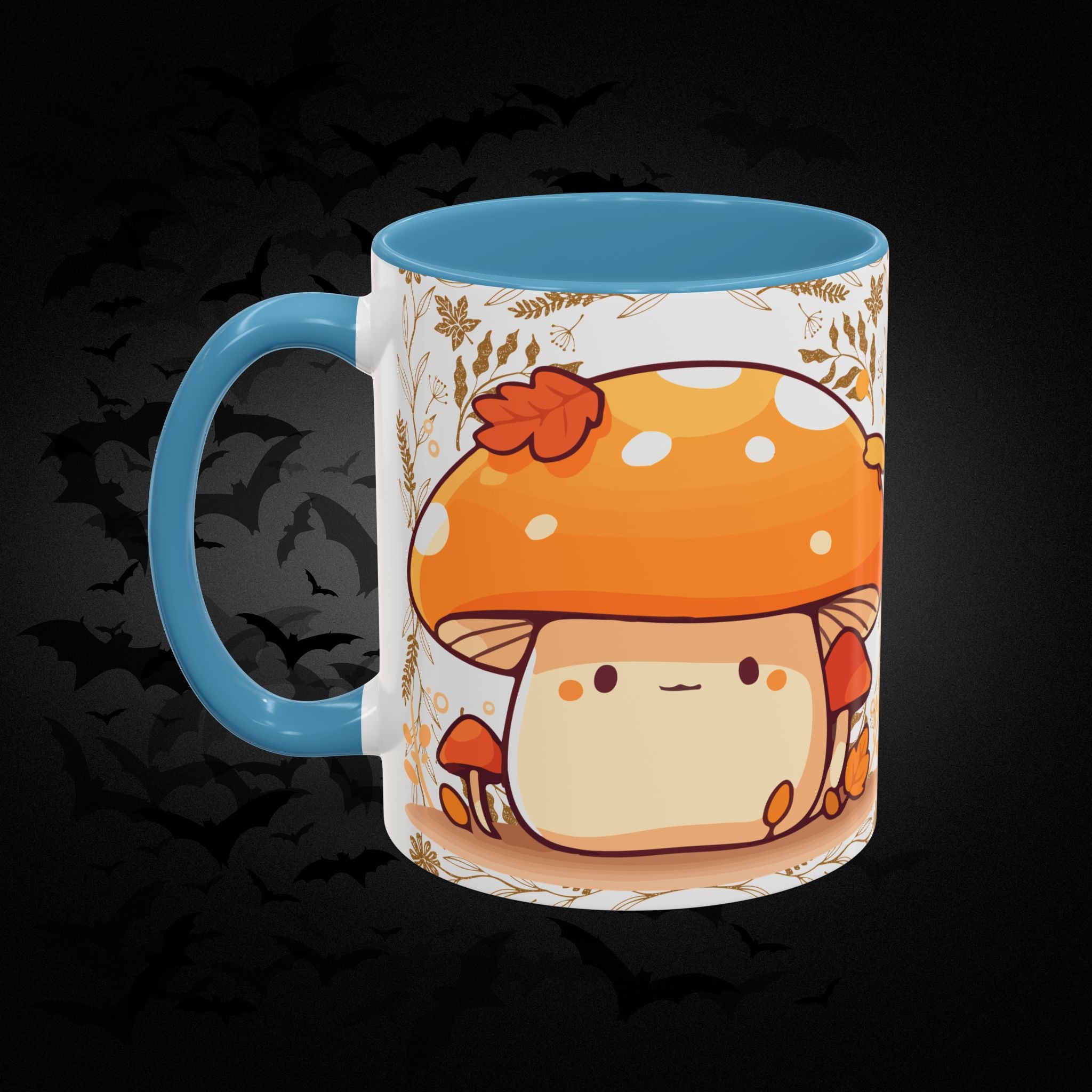 Autumn Mushroom Cute Coffee Mug — Fall Kawaii Accent Mug (11/15oz)