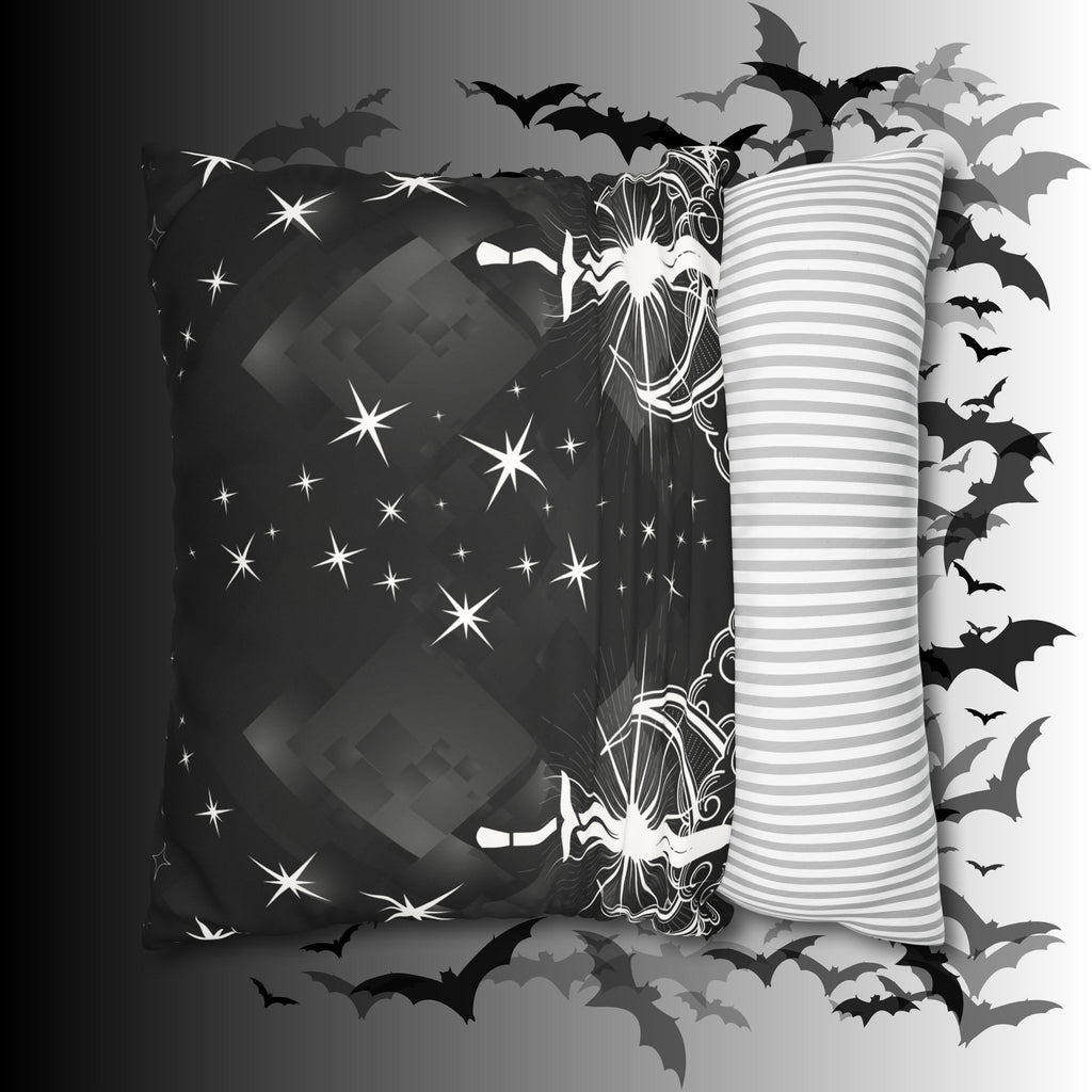 Gothic Moon Sword Celestial Throw Pillow — Dark Witchy Home Decor