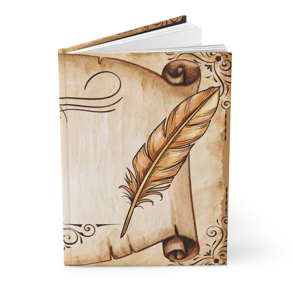 Dark Academia Scroll & Quill Journal — Vintage Parchment Hardcover