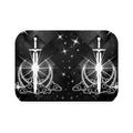 Gothic Celestial Sword Crescent Moon Bath Mat — Starry Night Bathroom Decor
