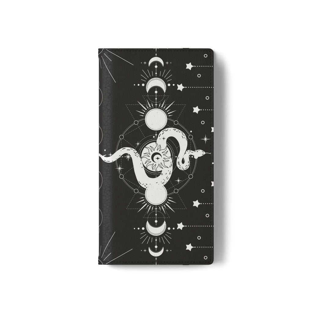 Gothic Style Celestial Snake Moon Phases Wallet Flip PhoneCase - Celestial Style Phone Case for iPhone and Samsung - Moon Phases Wallet Case