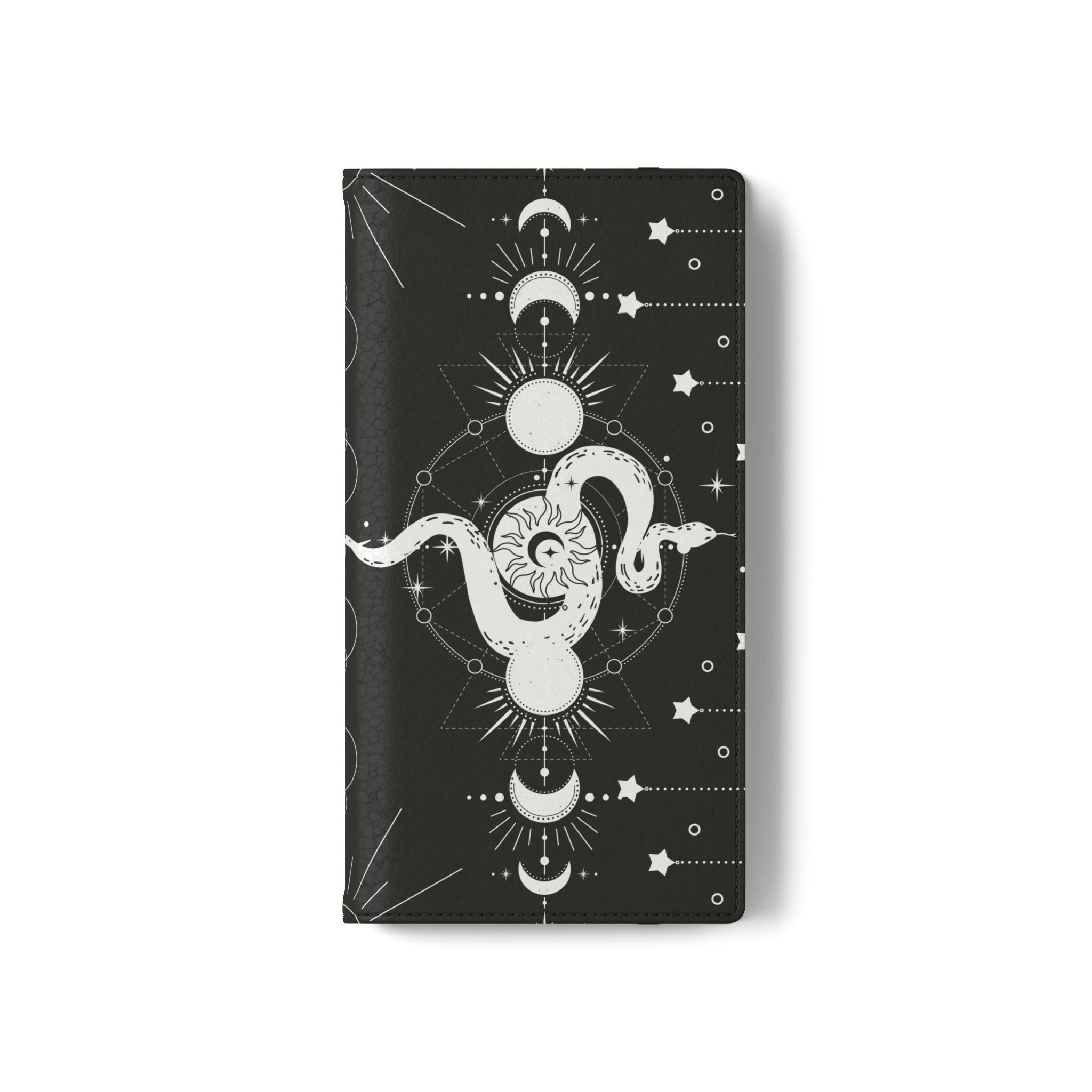 Gothic Style Celestial Snake Moon Phases Wallet Flip PhoneCase - Celestial Style Phone Case for iPhone and Samsung - Moon Phases Wallet Case