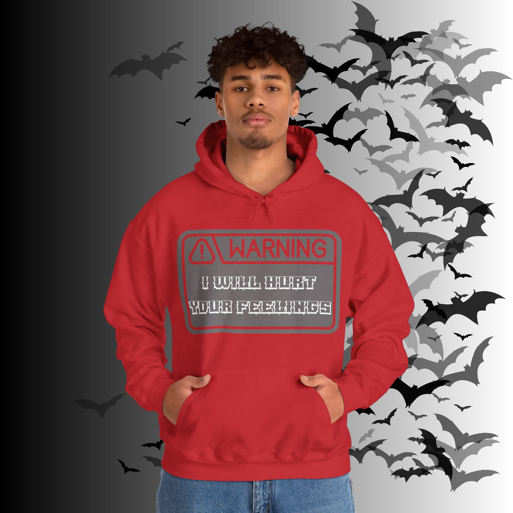 Warning I Will Hurt Your Feelings Hoodie — Funny Gothic Attitude Pullover