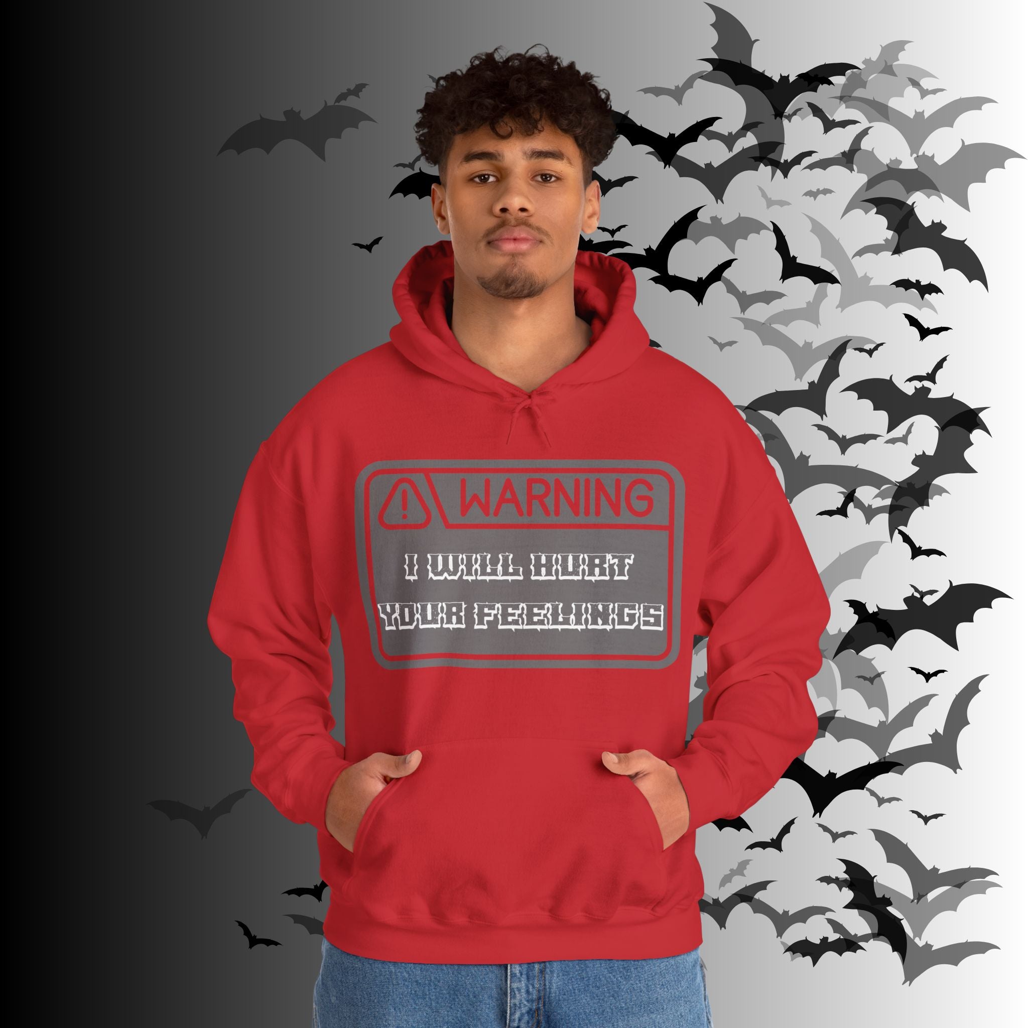 Warning I Will Hurt Your Feelings Hoodie — Funny Gothic Attitude Pullover