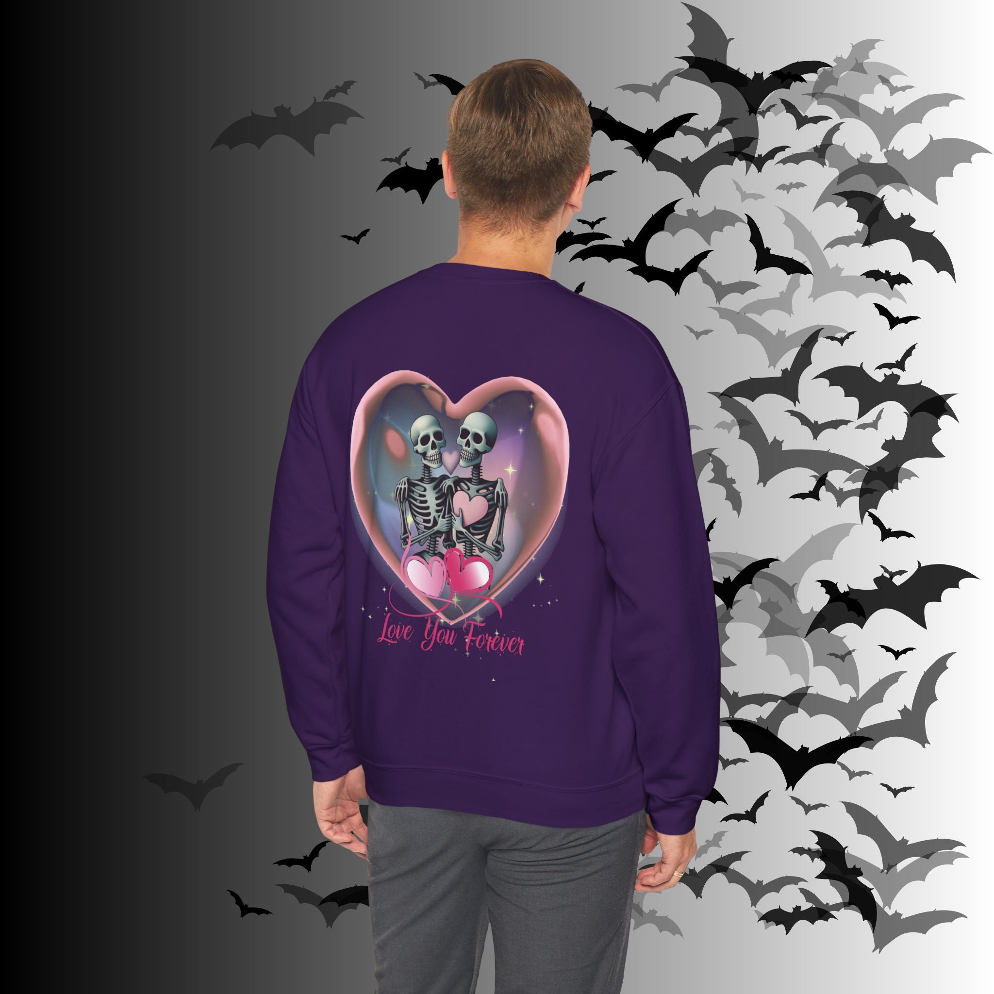 Love You Forever Skeleton Crewneck Sweatshirt — Gothic Valentine's Couples