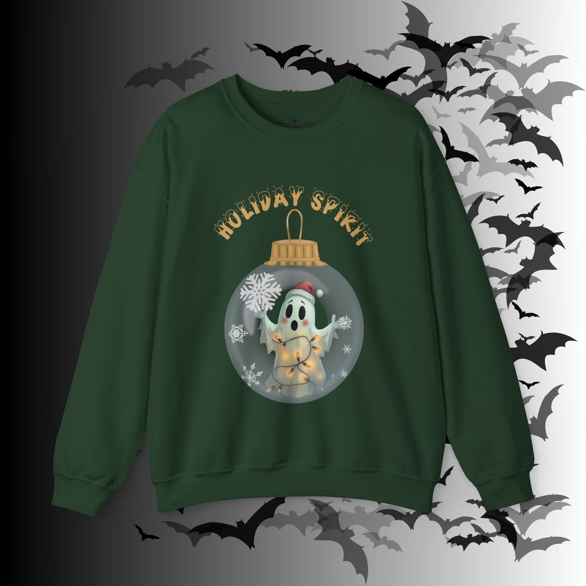 Holiday Spirit Crewneck Sweatshirt — Ghost Christmas Ornament Gothmas
