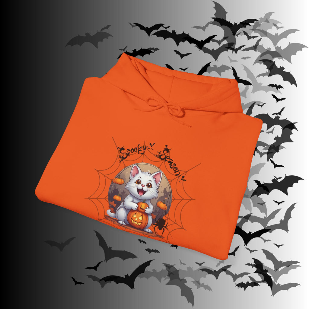Spooky Season Cat Hoodie — Kawaii Halloween Pumpkin Pullover